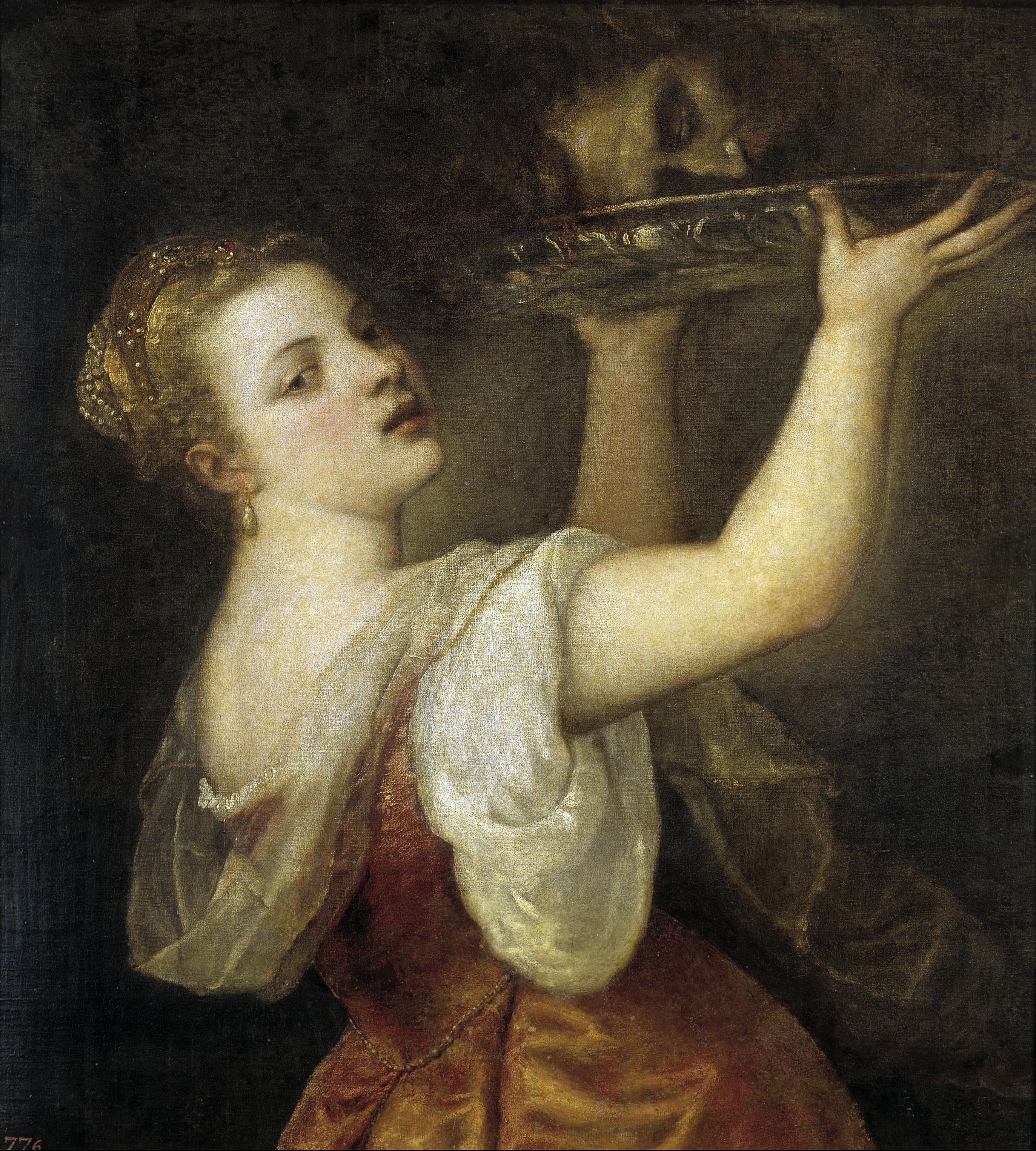 《拉维尼娅献果盘（局部）》（Lavinia Offering a Dish of Fruit (Detail)）｜提香 Titian｜约1555–1558