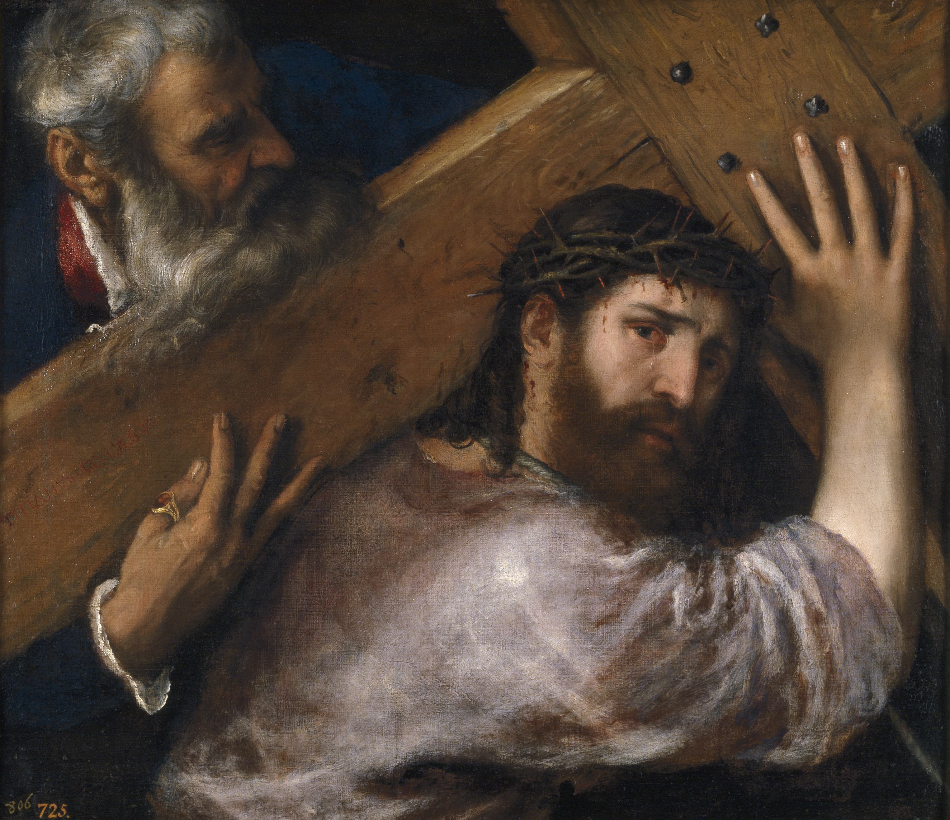 《基督背负十字架》（Christ Carrying the Cross）｜提香 Titian｜约1570–1575