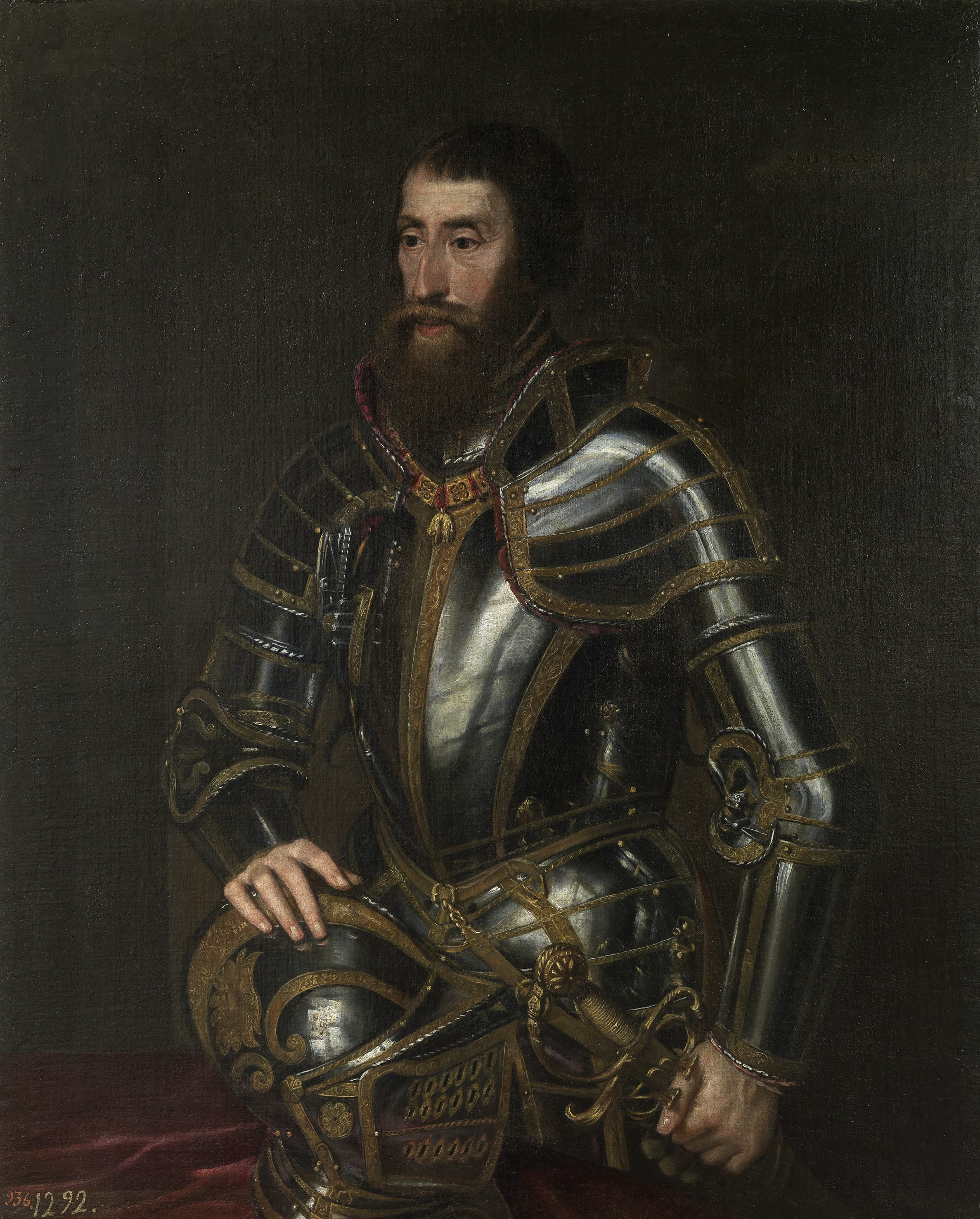 《身着铠甲的男子肖像》（Portrait of an Armoured Man）｜提香 Titian｜不明