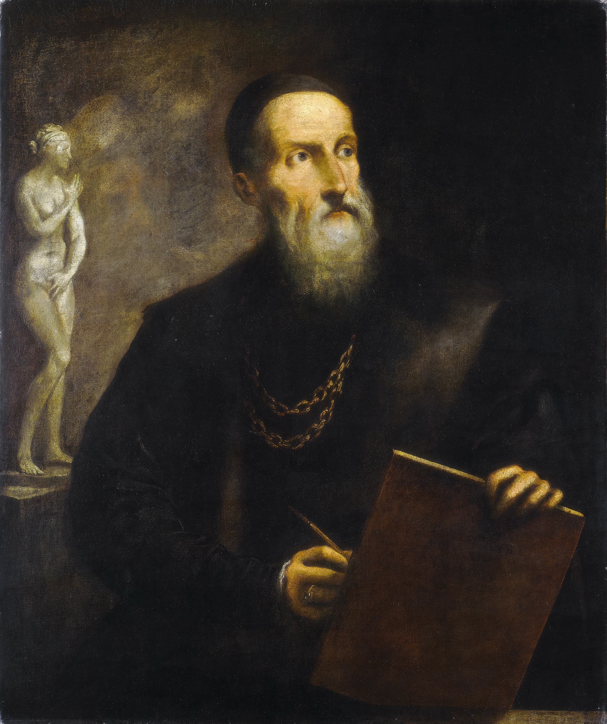 《朱利奥·罗马诺肖像》（Portrait of Giulio Romano）｜提香 Titian｜约1536