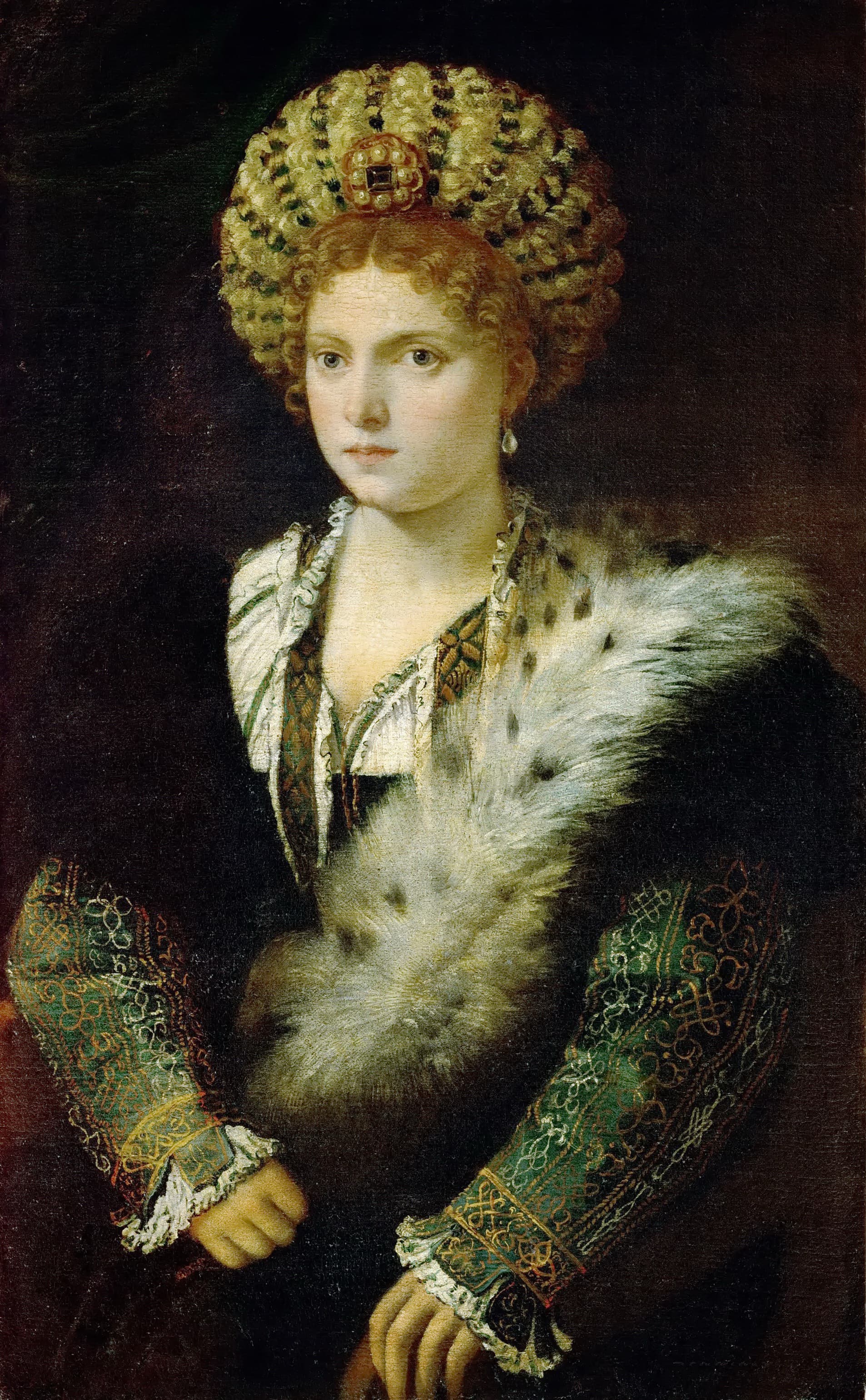 《伊莎贝拉·德斯特肖像》（Portrait of Isabella d'Este）｜提香 Titian｜约1534–1536