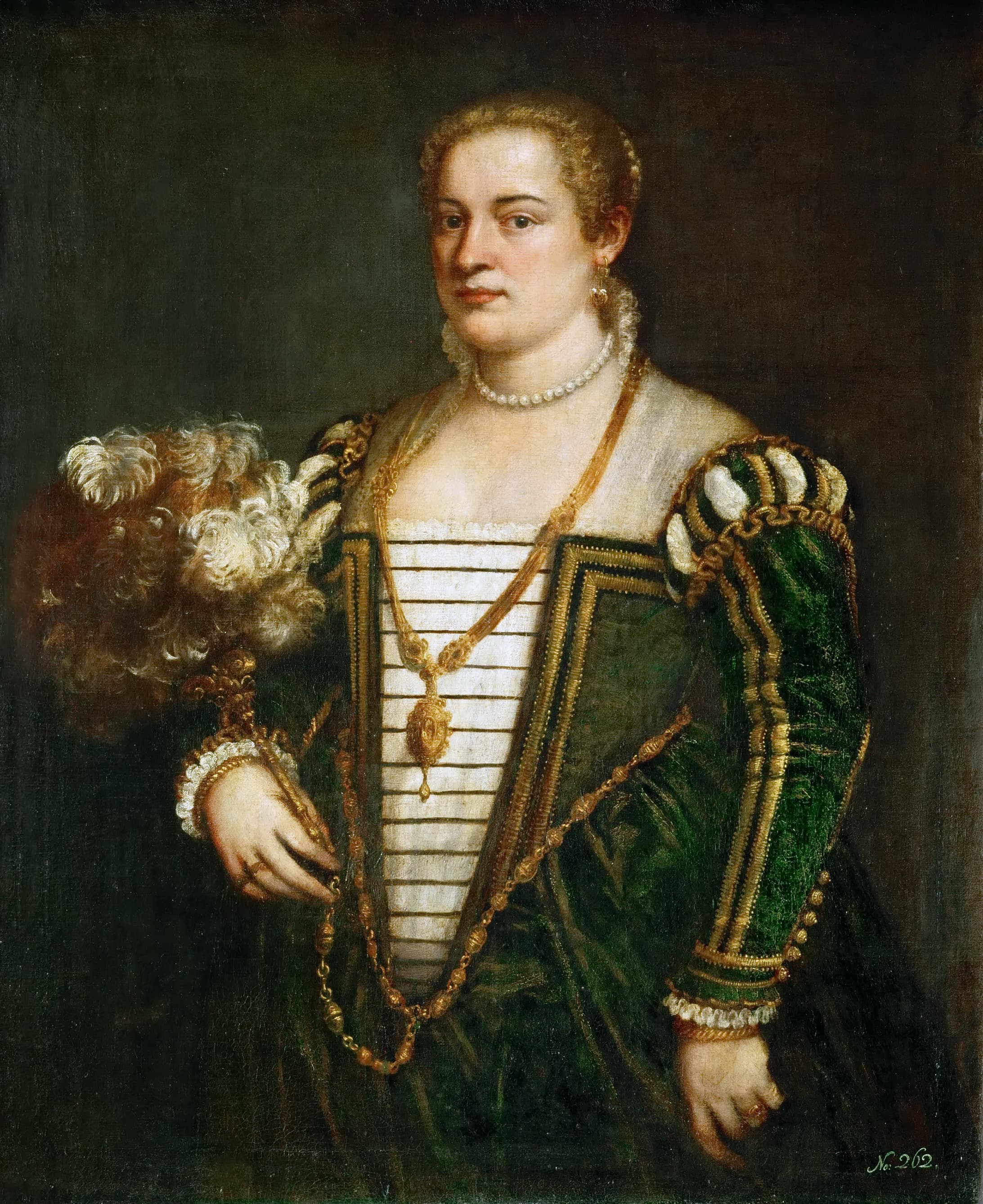 《身着绿衣的女子肖像》（Portrait of a Woman in Green）｜提香 Titian｜不明