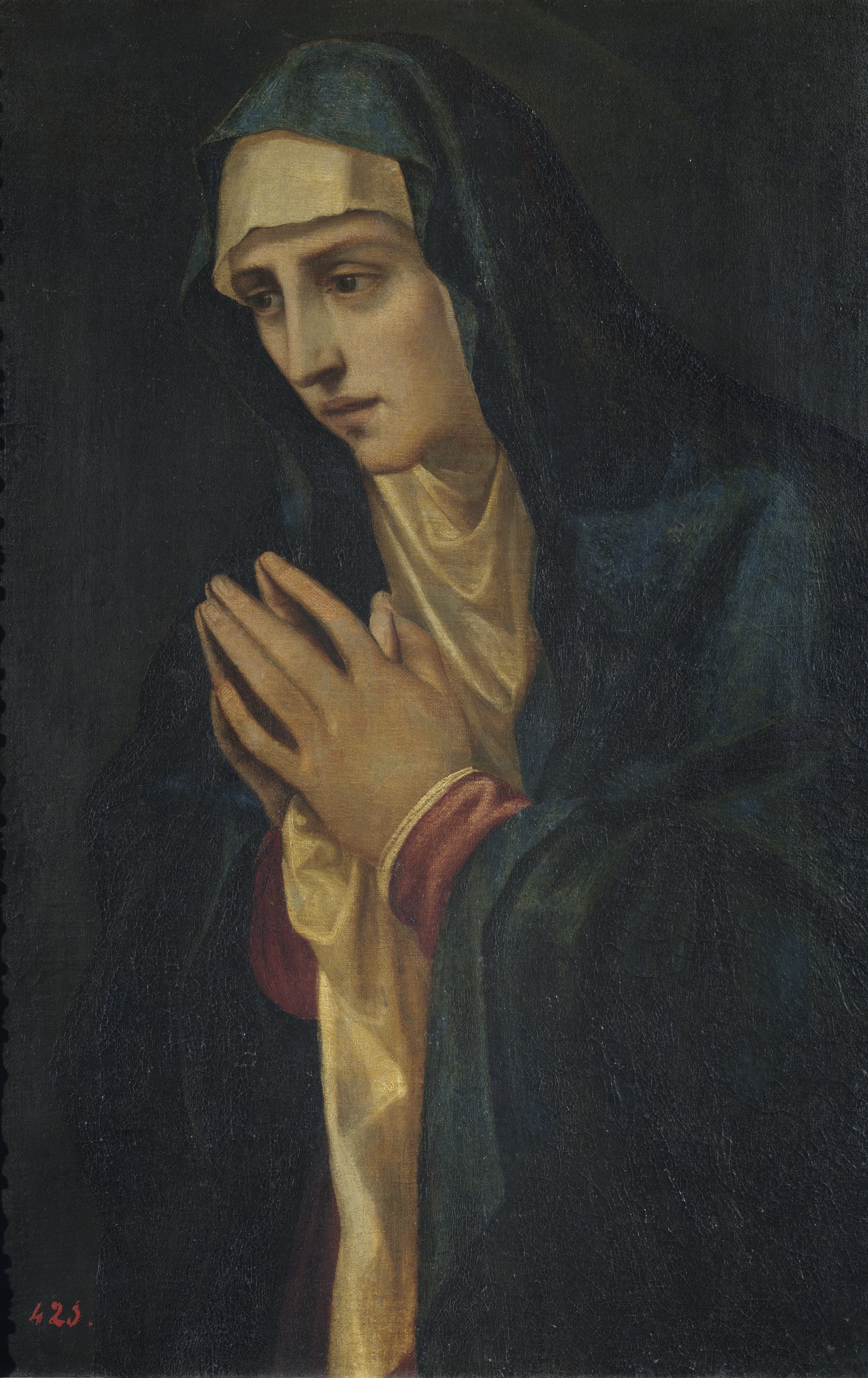 《悲痛圣母》（Mater Dolorosa）｜提香 Titian｜约1550–1555