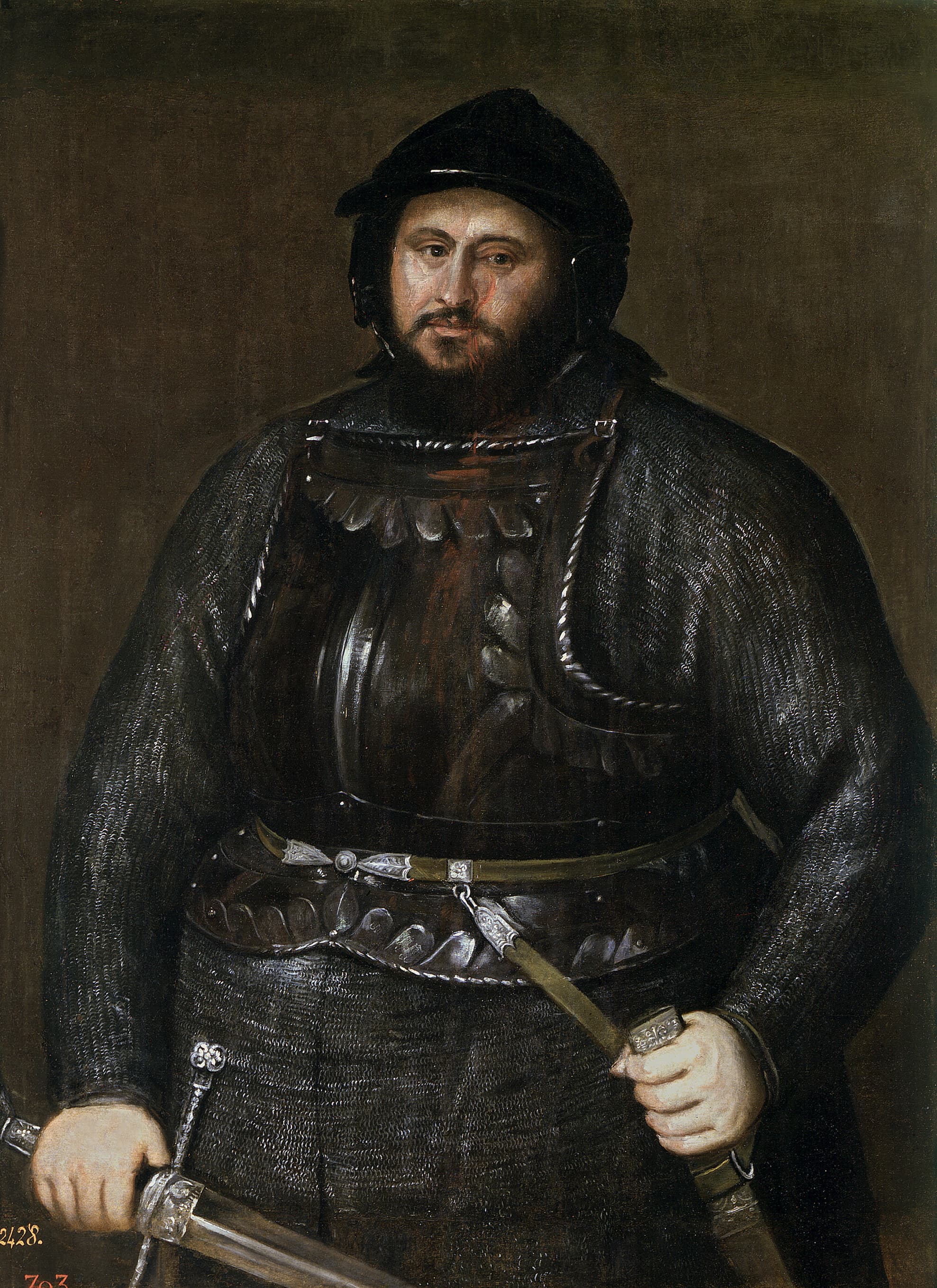 《弗朗切斯科·玛丽亚·德拉·罗韦雷肖像》（Portrait of Francesco Maria della Rovere）｜提香 Titian｜约1536–1538