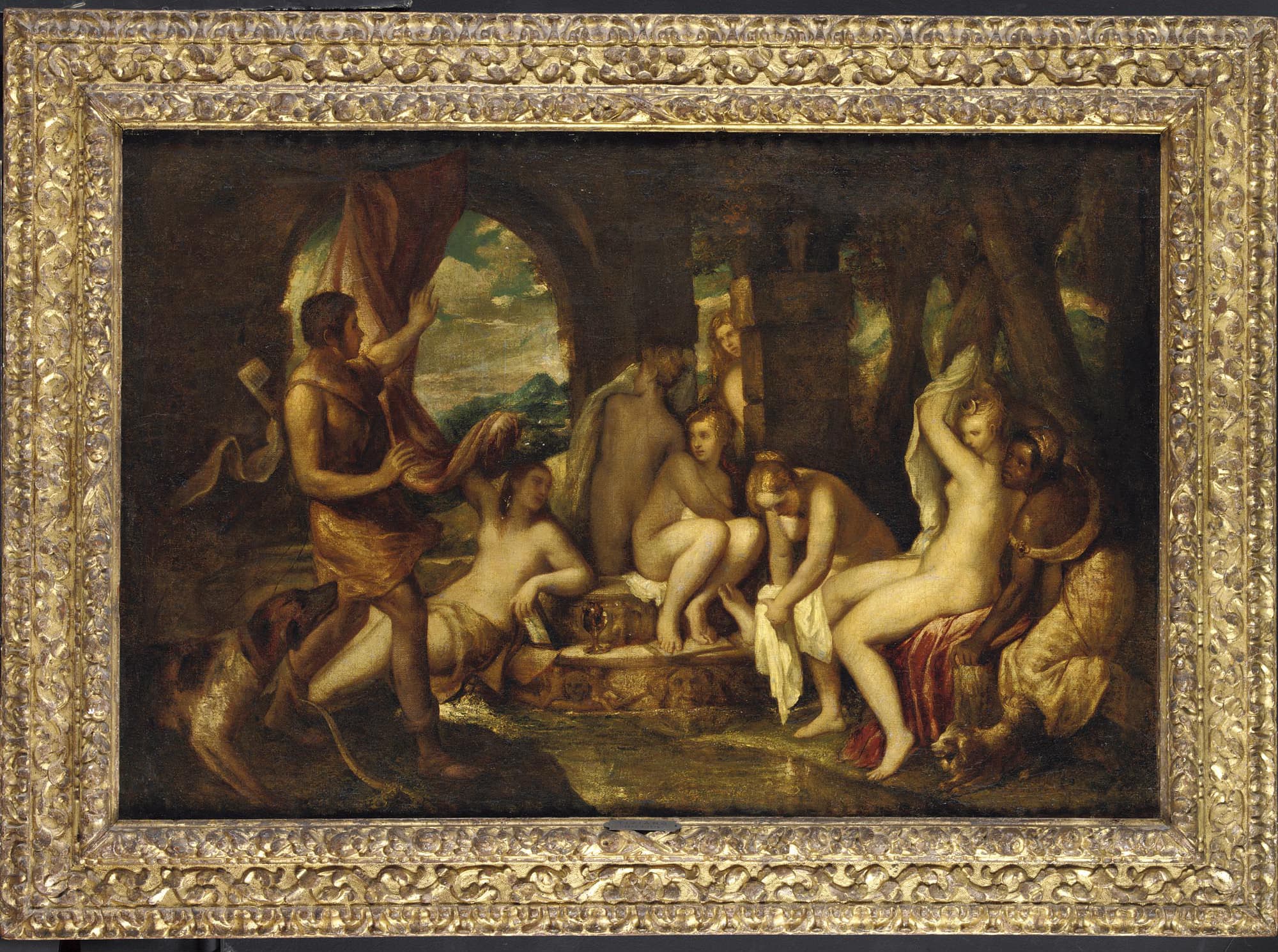 《狄安娜与卡利斯托（另一版本）》（Diana and Callisto (Variant)）｜提香 Titian｜约1556–1559