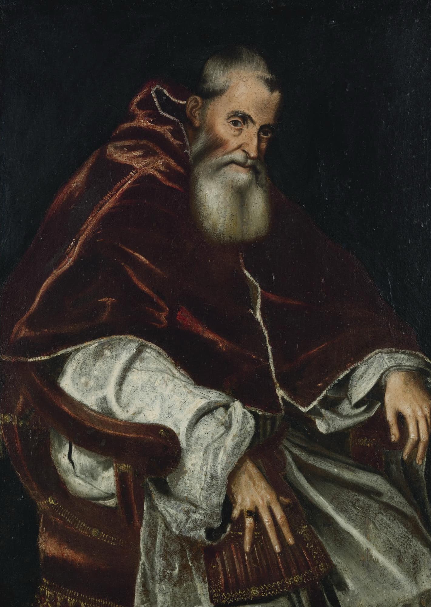 《教皇保罗三世肖像》（Portrait of Pope Paul III）｜提香 Titian｜约1543–1548