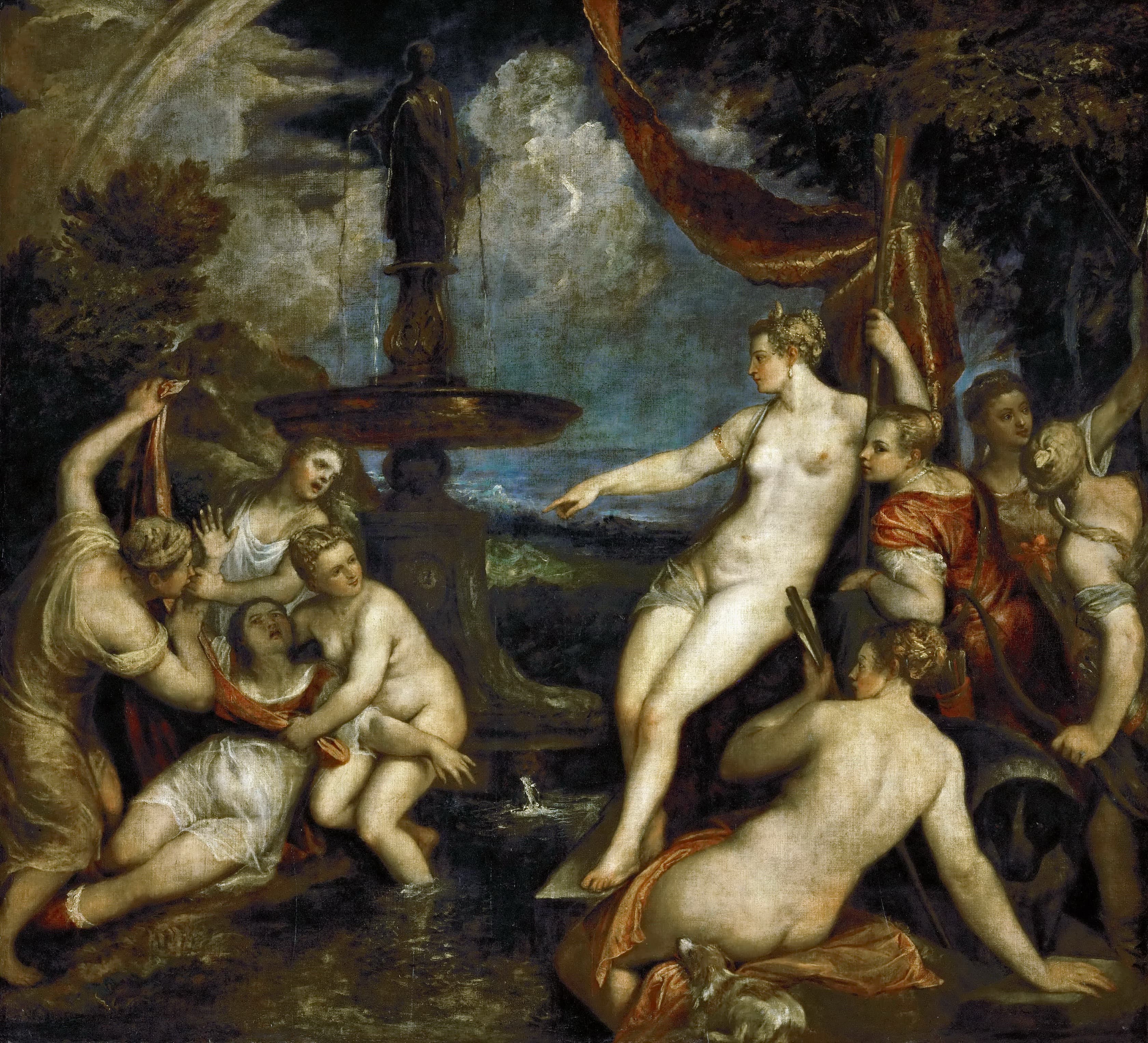 《狄安娜与卡利斯托》（Diana and Callisto）｜提香 Titian｜1556–1559