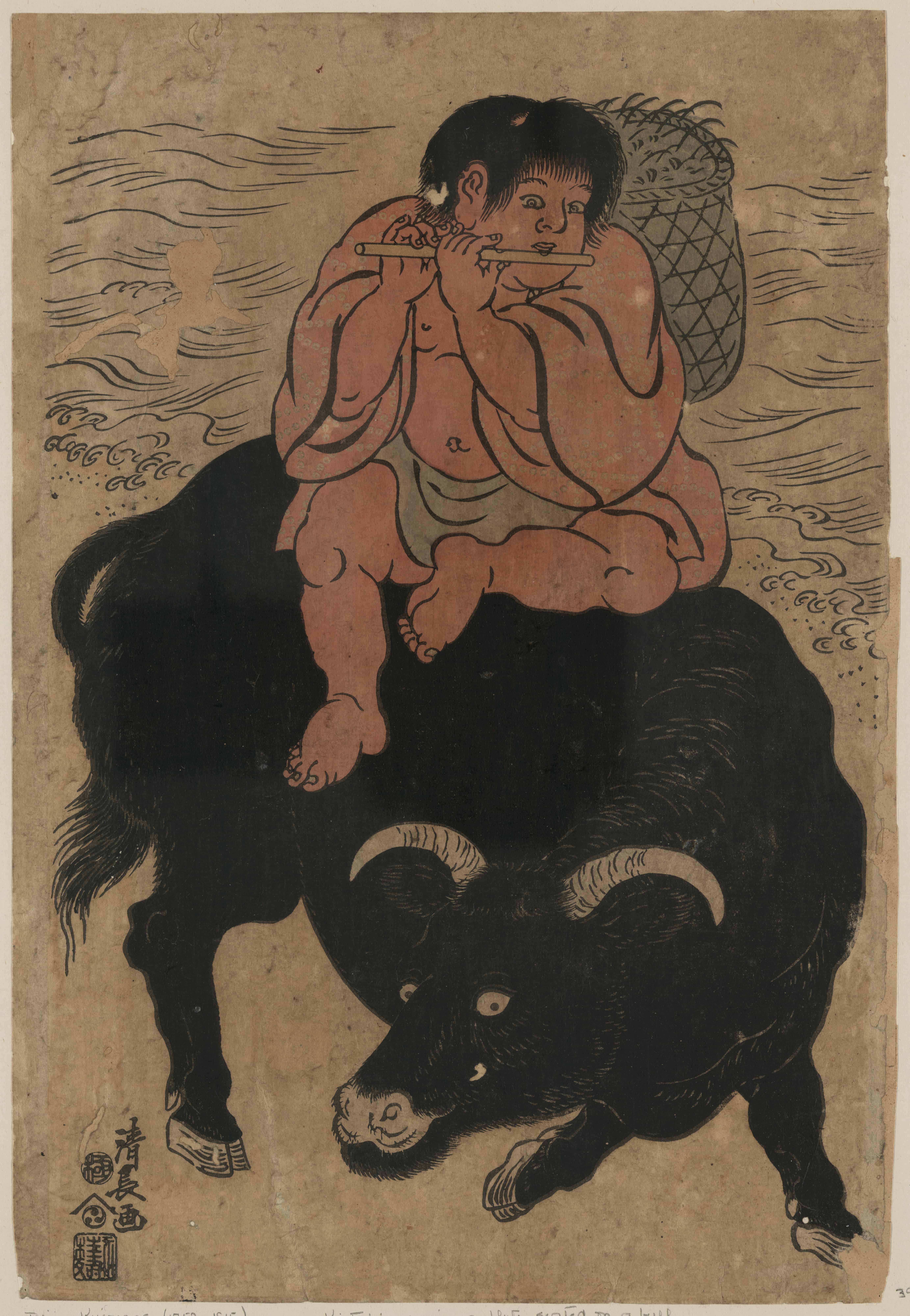 《金太郎化身割草三郎》（Kintarō as the Grass-Cutter Sanrō）｜鸟居清长 Torii Kiyonaga｜1795-1801