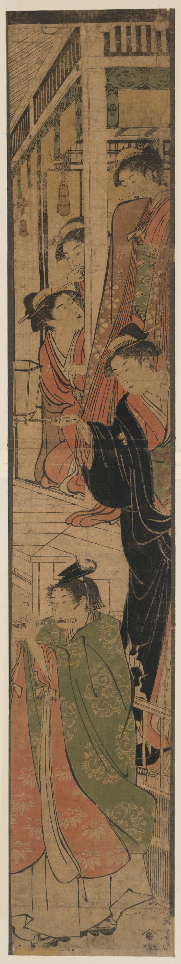 《见立十二段草子：牛若丸与净瑠璃姬》（Parody of the Twelve-Scroll Tale: Ushiwaka and Princess Jōruri）｜鸟居清长 Torii Kiyonaga｜1786-1789