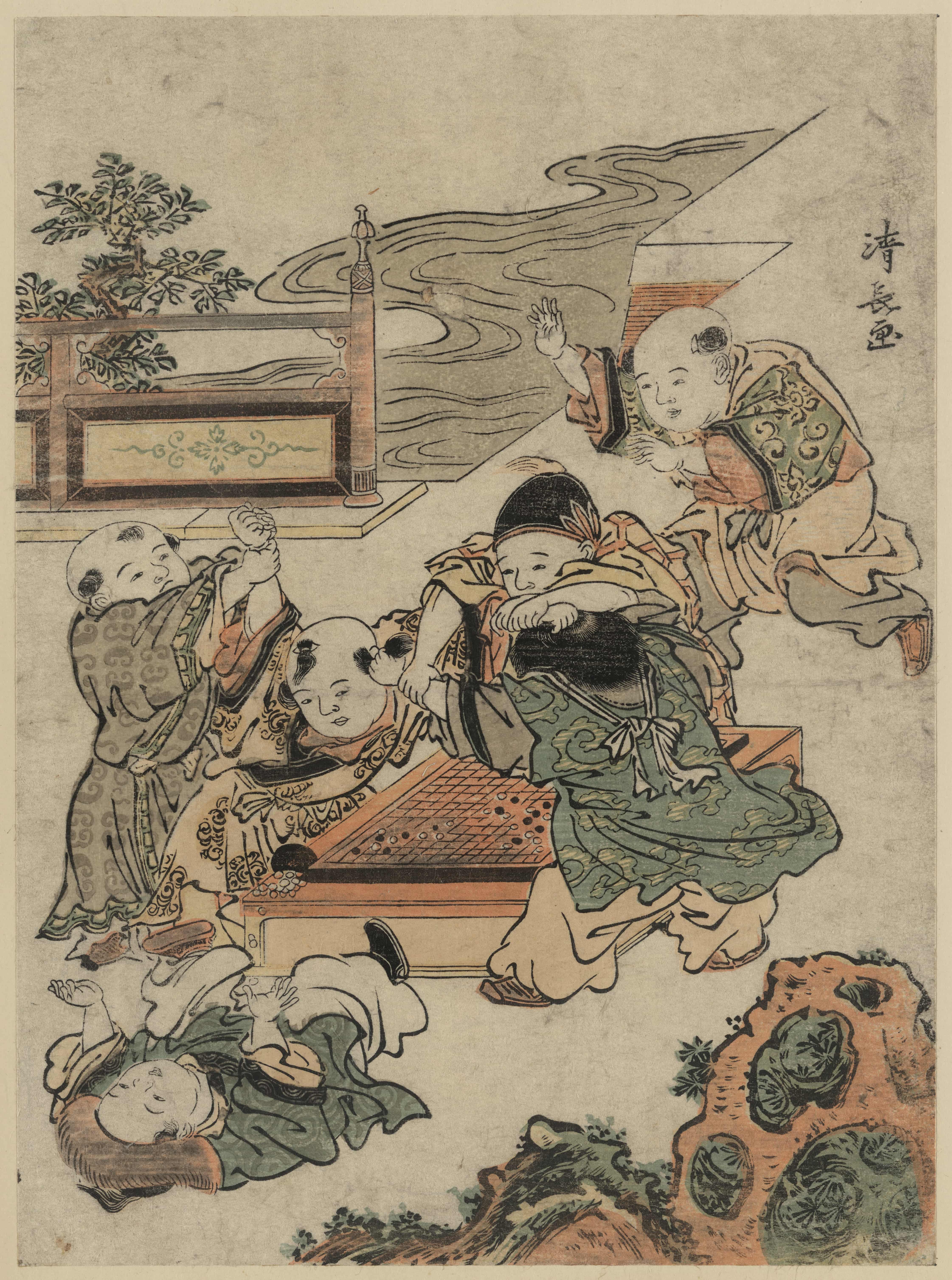 围棋争执的孩子们