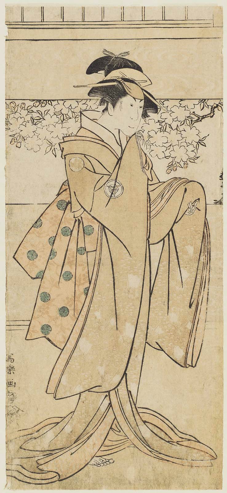 《(1795) 岩井久米三郎一世饰艺伎久米吉》（(1795) Iwai Kumesaburō I as the geisha Kumekichi）｜东洲斋写乐 Tōshūsai Sharaku｜约1794-1795