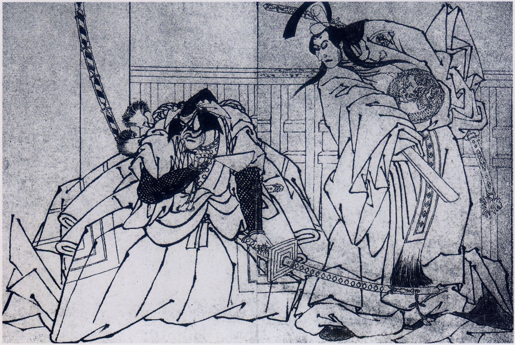 《(c. 1794–95) 小上松助一世和市川海老藏一世》（(c. 1794–95) Onoe Matsusuke I and Ichikawa Ebizō I）｜东洲斋写乐 Tōshūsai Sharaku｜约1794-1795