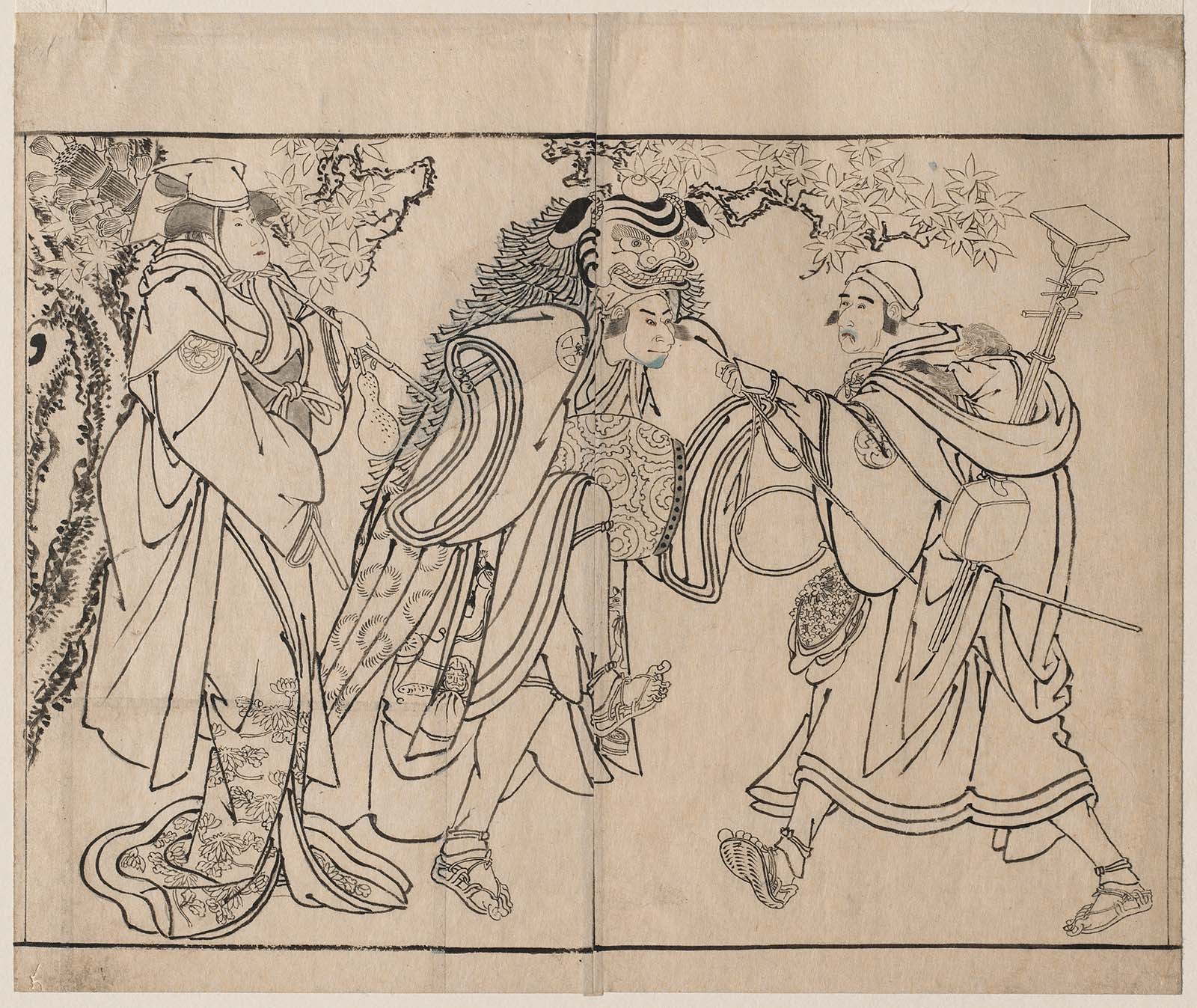 东洲斋写乐 (1794–95) 第二代坂东光五郎、第三代大谷鬼次和第三代濑川菊之丞