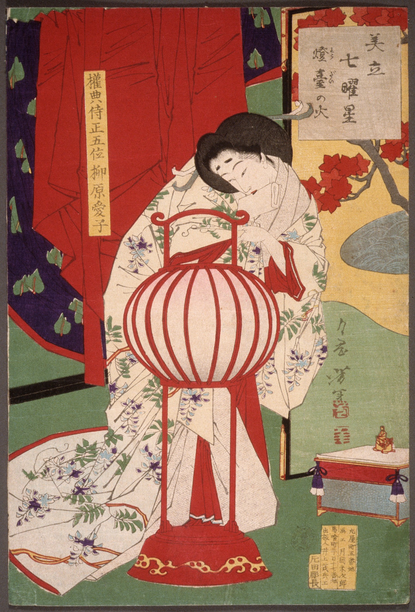 《灯台着火》（Fire in the Lamp Stand）｜月冈芳年 Tsukioka Yoshitoshi｜不明