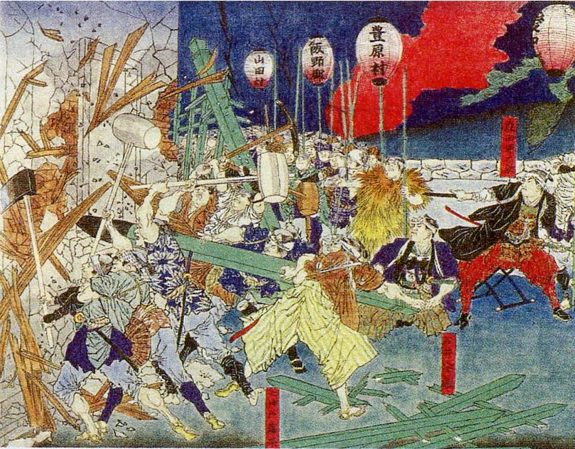 《三重研华圣民博道事件》（Mie kenka Shomin bodo no Jiken）｜月冈芳年 Tsukioka Yoshitoshi｜不明