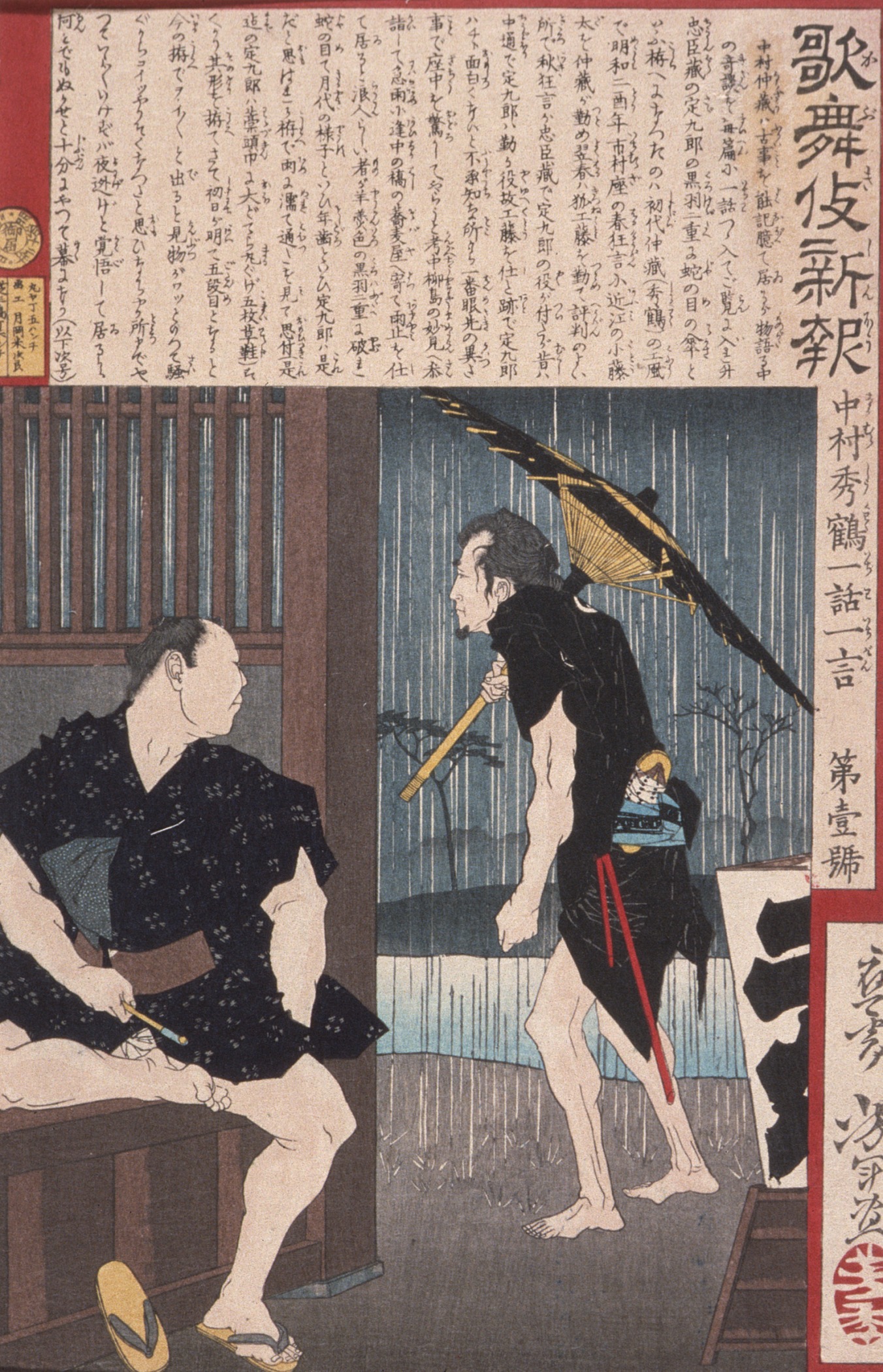 《中村周鹤 in Ichiwa Ichigon》（Nakumura Shūkaku in Ichiwa Ichigon）｜月冈芳年 Tsukioka Yoshitoshi｜不明