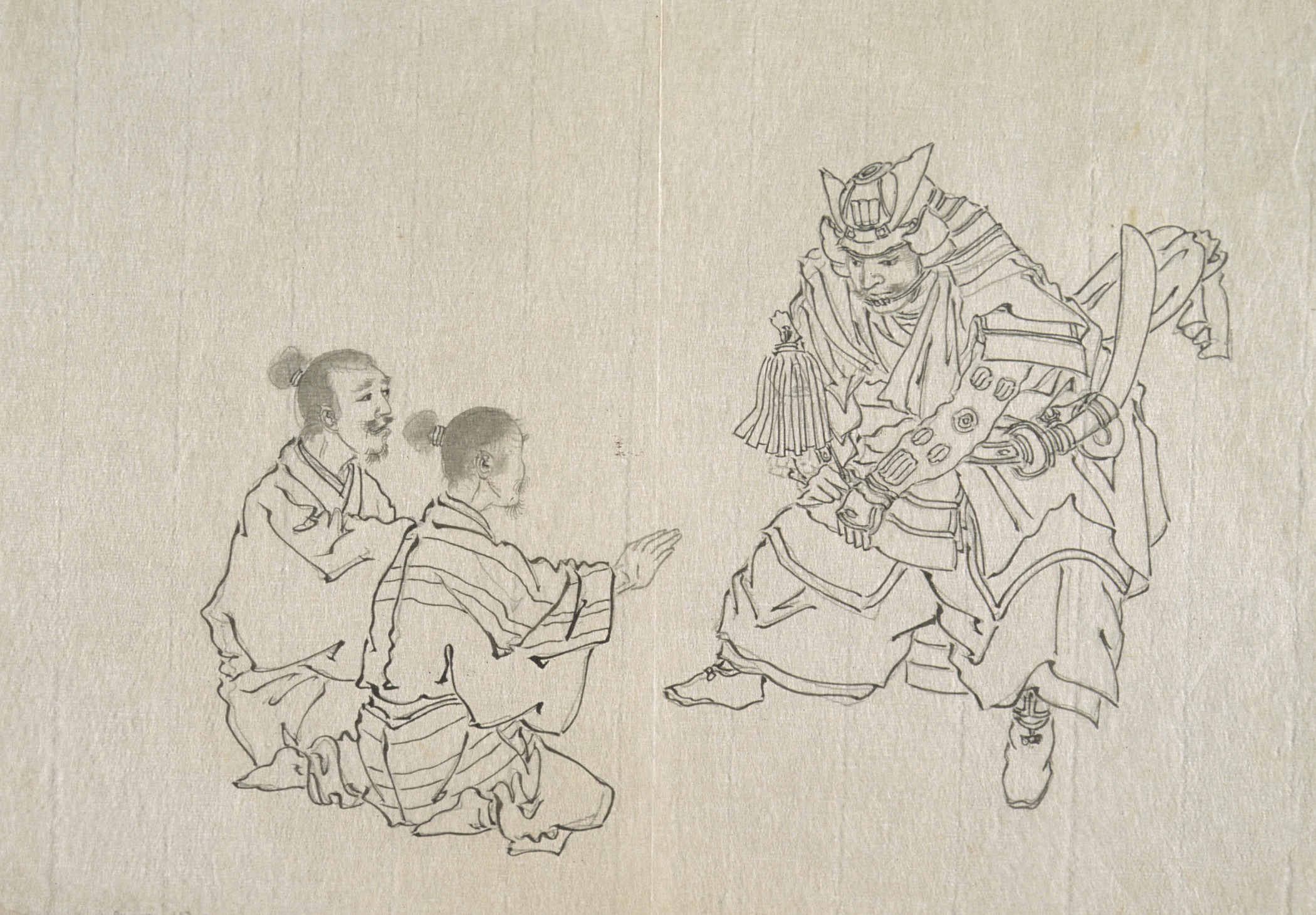 《月冈芳年作品：武士与家人习作》（"Works of Tsukioka Yoshinori: Study of Samurai and Family"）｜月冈芳年 Tsukioka Yoshitoshi｜不明