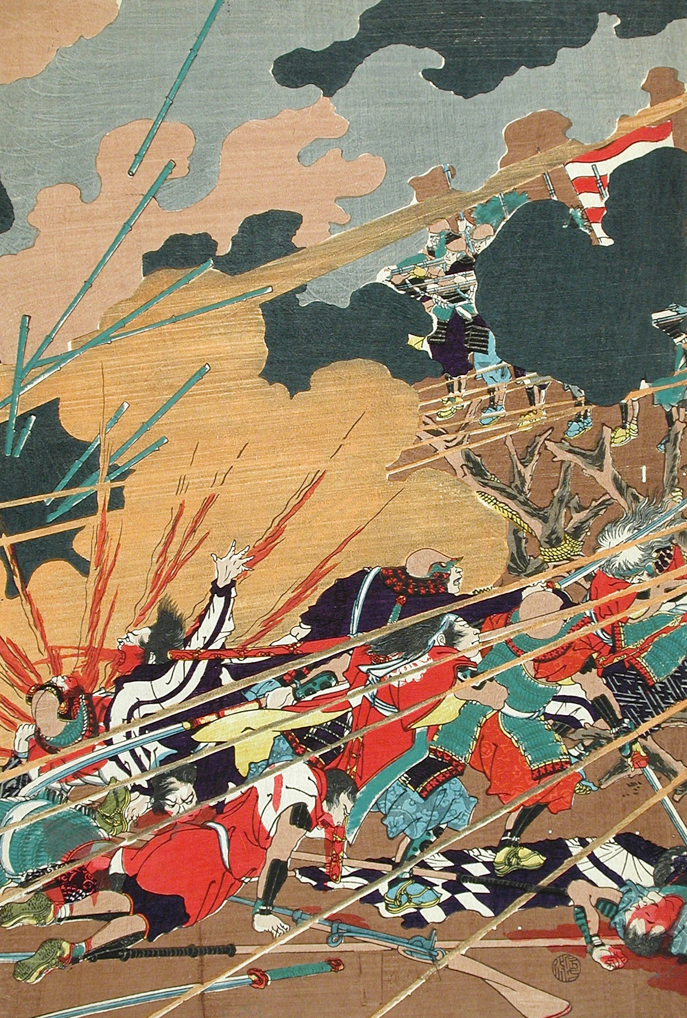 《长筱之战（后重新命名）（第 2 张，共 3 张）》（The Battle of Nagashino (Later Retitled) (image 2 of 3)）｜月冈芳年 Tsukioka Yoshitoshi｜不明