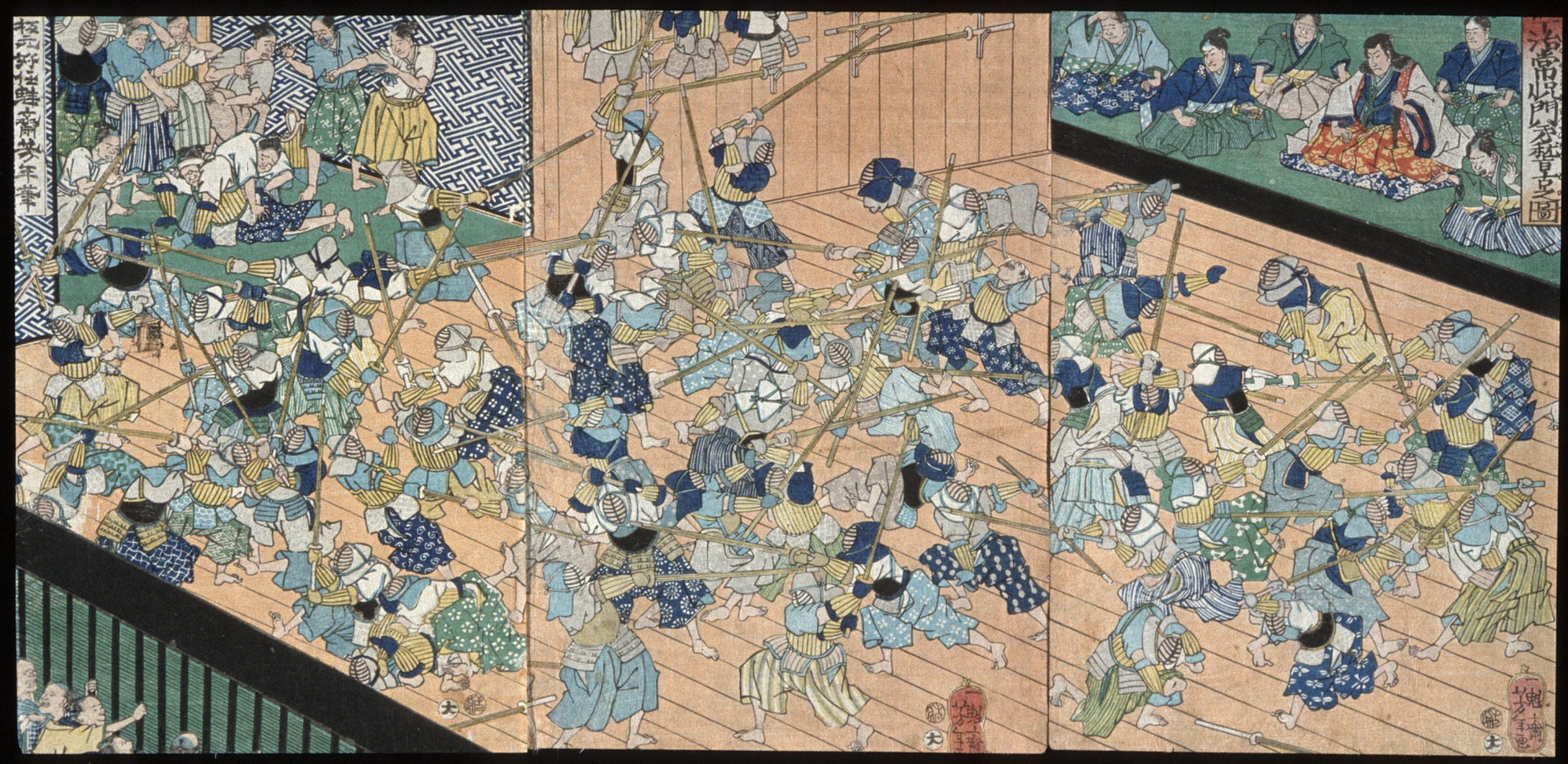 《宇治上越的学生们练习击剑》（The Pupils of Uji Joetsu Practicing Fencing）｜月冈芳年 Tsukioka Yoshitoshi｜不明