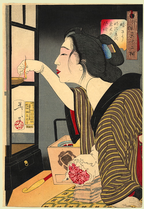 《昏暗·明治年间的妻子》（Dark: Habits of a housewife of the Meiji era [1868-1912]）｜月冈芳年 Tsukioka Yoshitoshi｜1888