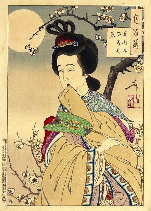 《月下梅树精》（Plum Tree Spirit under the Moon）｜月冈芳年 Tsukioka Yoshitoshi｜1888