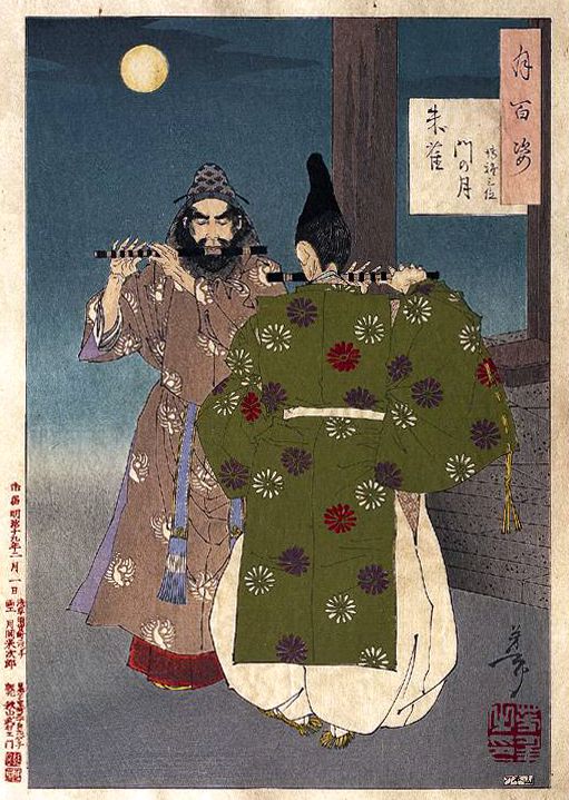 《朱雀门月》（Suzaku Gate Moon）｜月冈芳年 Tsukioka Yoshitoshi｜1886