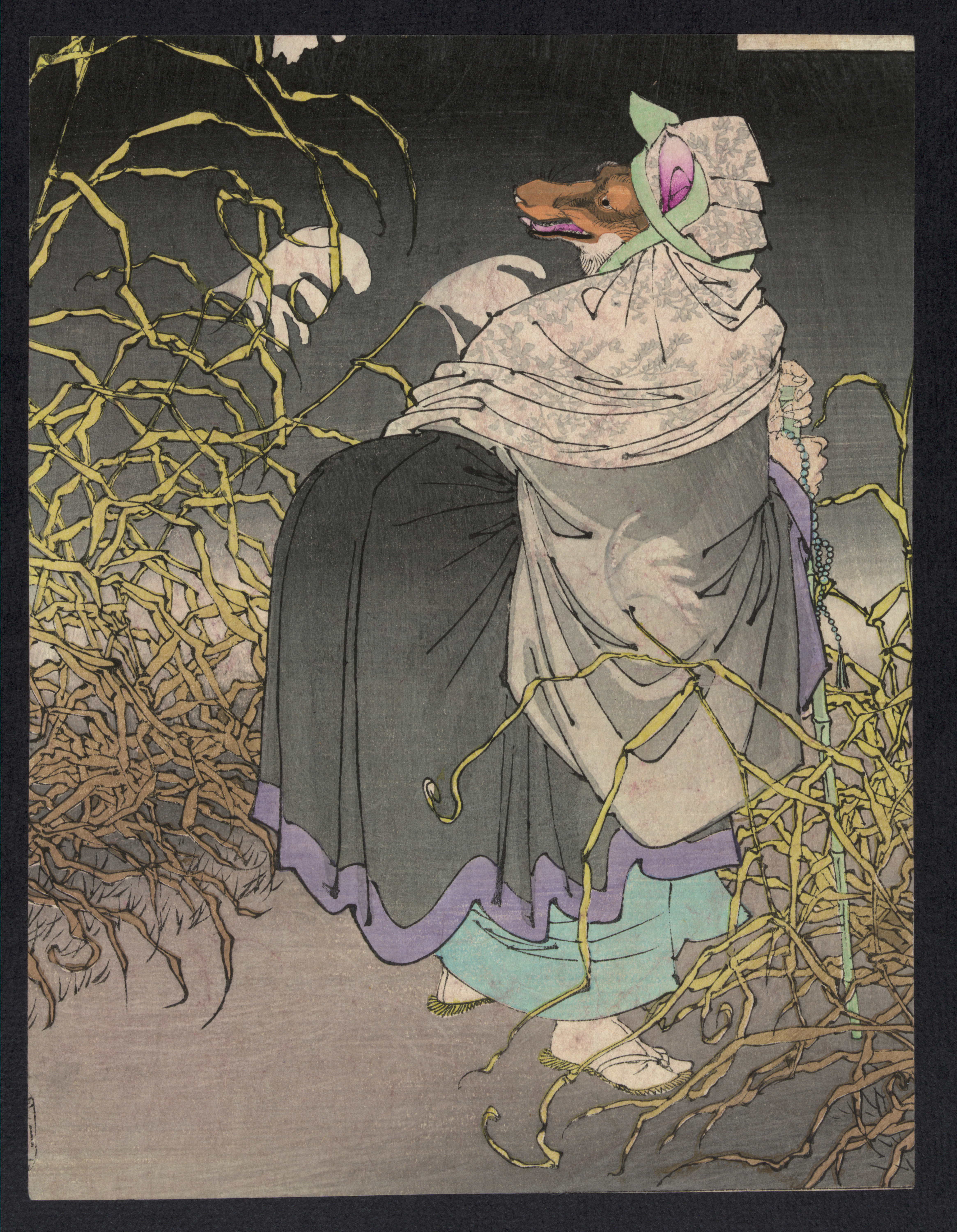 《吼噦》（roar）｜月冈芳年 Tsukioka Yoshitoshi｜1886
