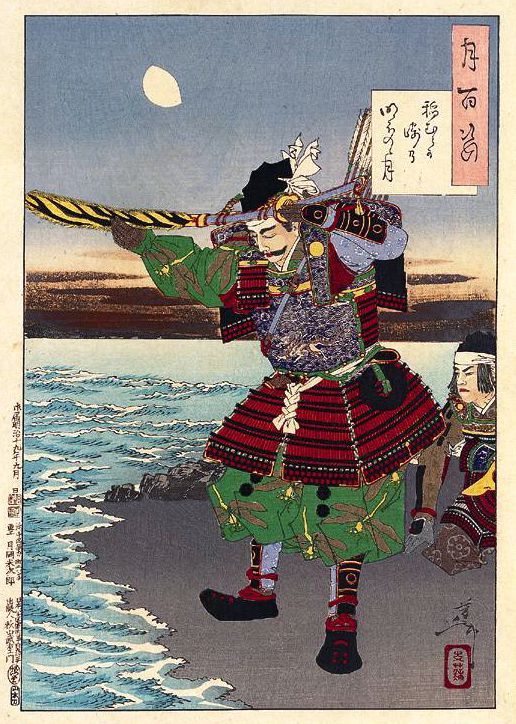 《稻村崎破晓月》（Inamurazaki Dawn Moon）｜月冈芳年 Tsukioka Yoshitoshi｜1886