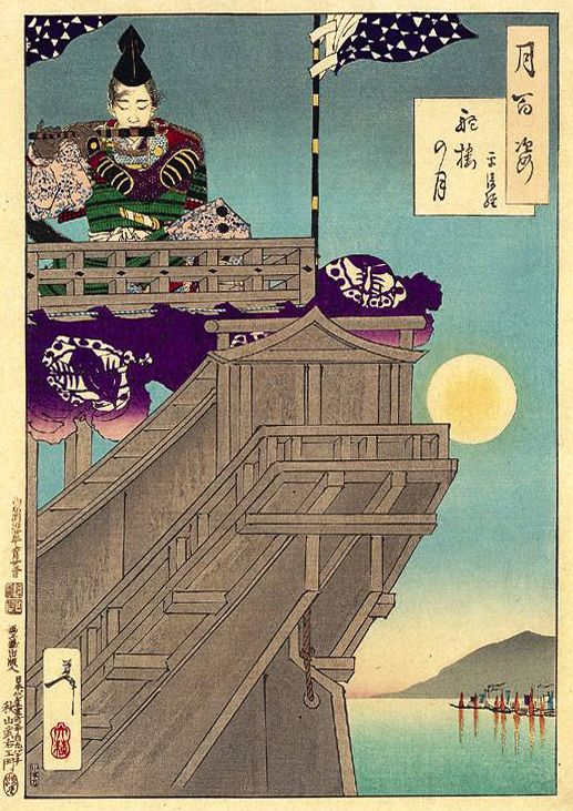 《月与船舵》（moon and rudder）｜月冈芳年 Tsukioka Yoshitoshi｜1887