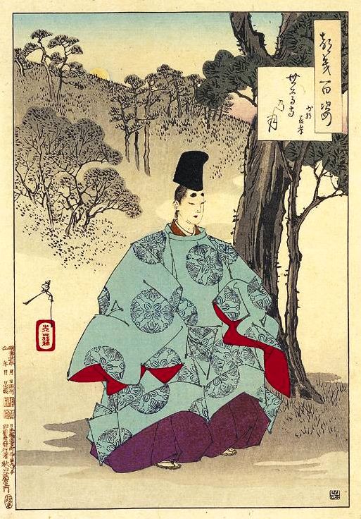 《世尊寺月·少将义孝》（Shizunjiyue·Major General Yixiao）｜月冈芳年 Tsukioka Yoshitoshi｜1888