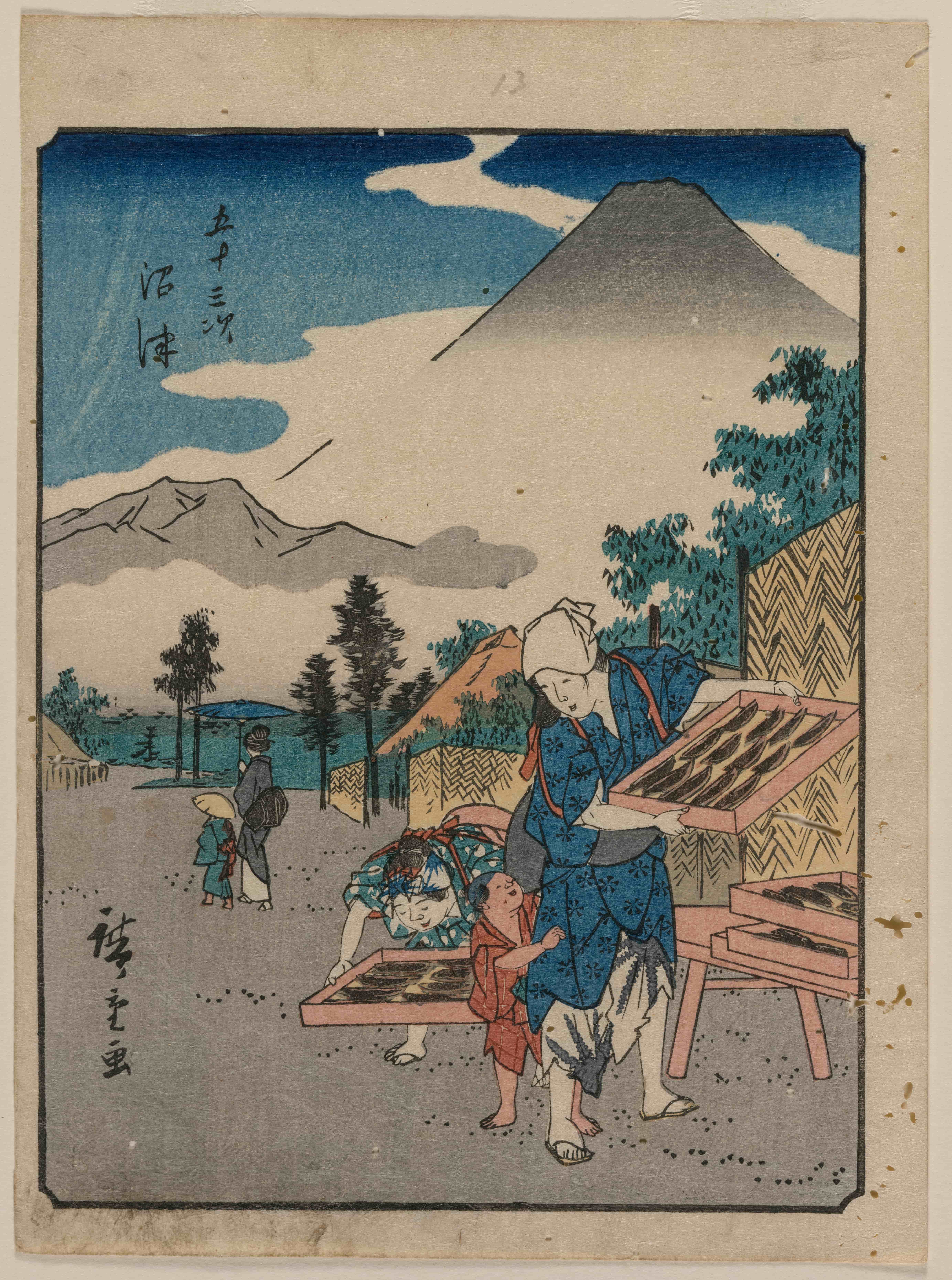 《沼津（《东海道五十三次》）》（The Fifty-Three Stations of the Tokaido: Numazu）｜歌川广重 Utagawa Hiroshige｜约 1850