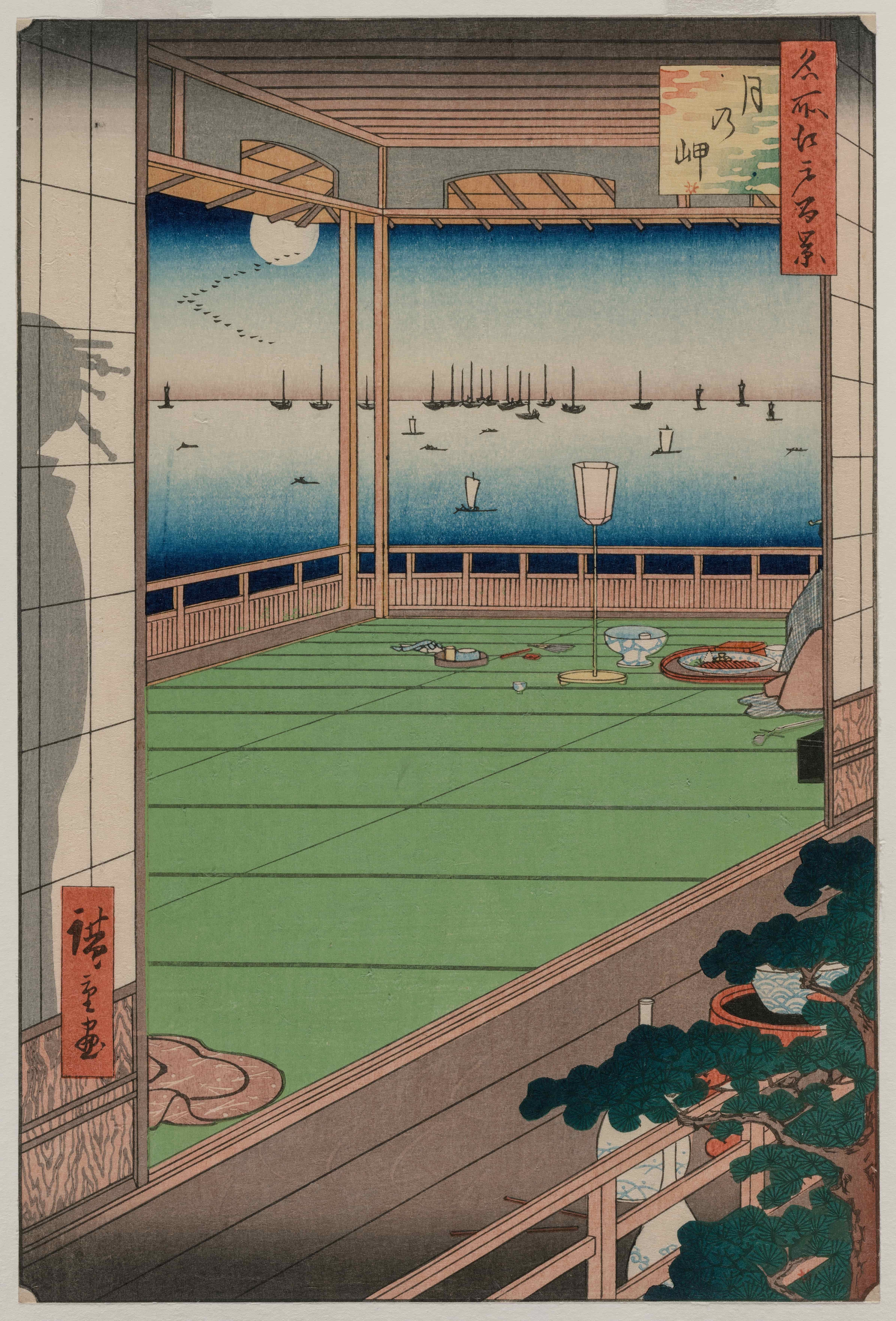 《月之岬（《名所江户百景》）》（The Moon-Viewing Promontory, from the series One Hundred Views of Famous Places in Edo）｜歌川广重 Utagawa Hiroshige｜1857