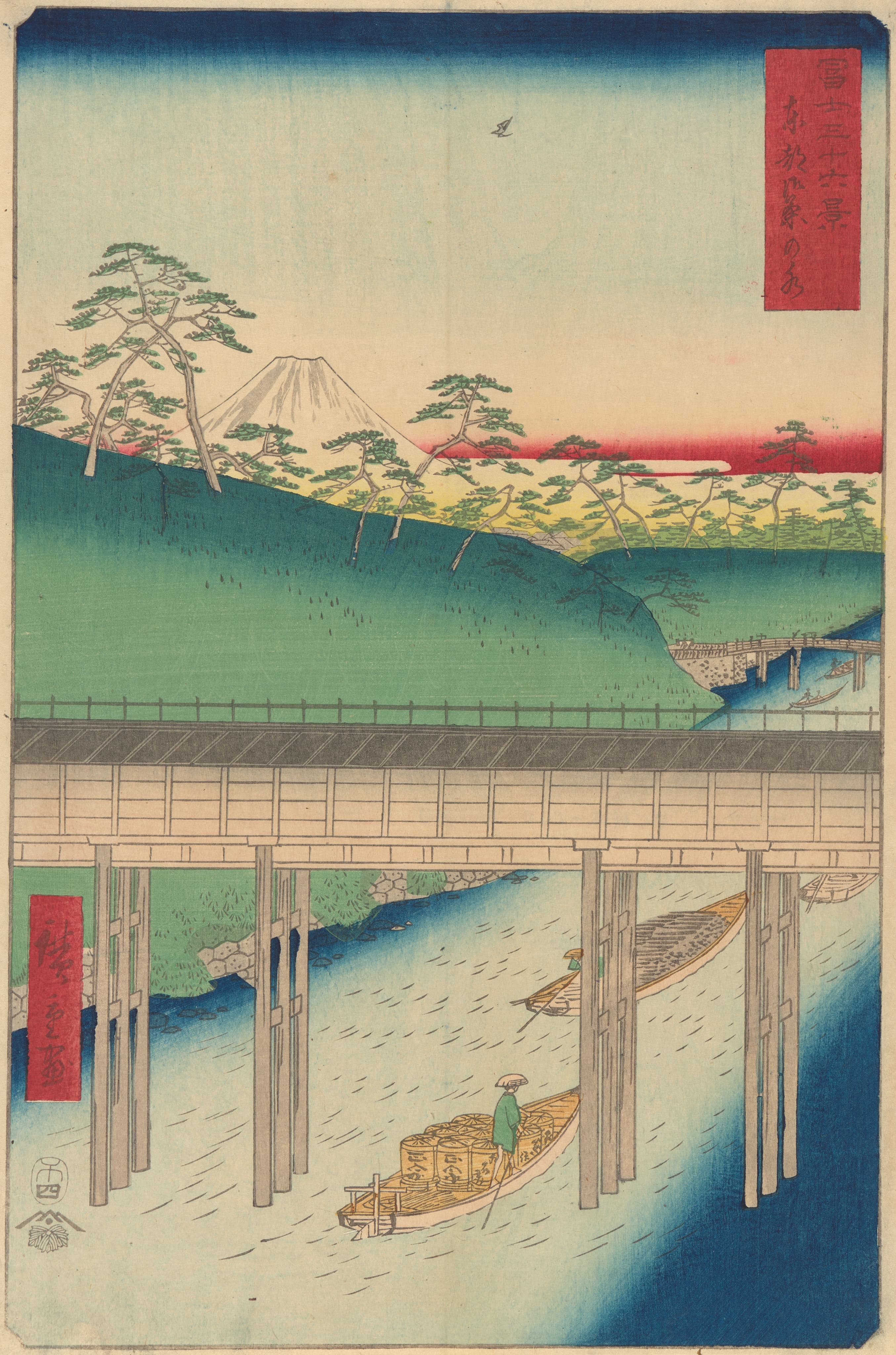 《御茶之水桥》（Ochanomizu Bridge）｜歌川广重 Utagawa Hiroshige｜19世纪