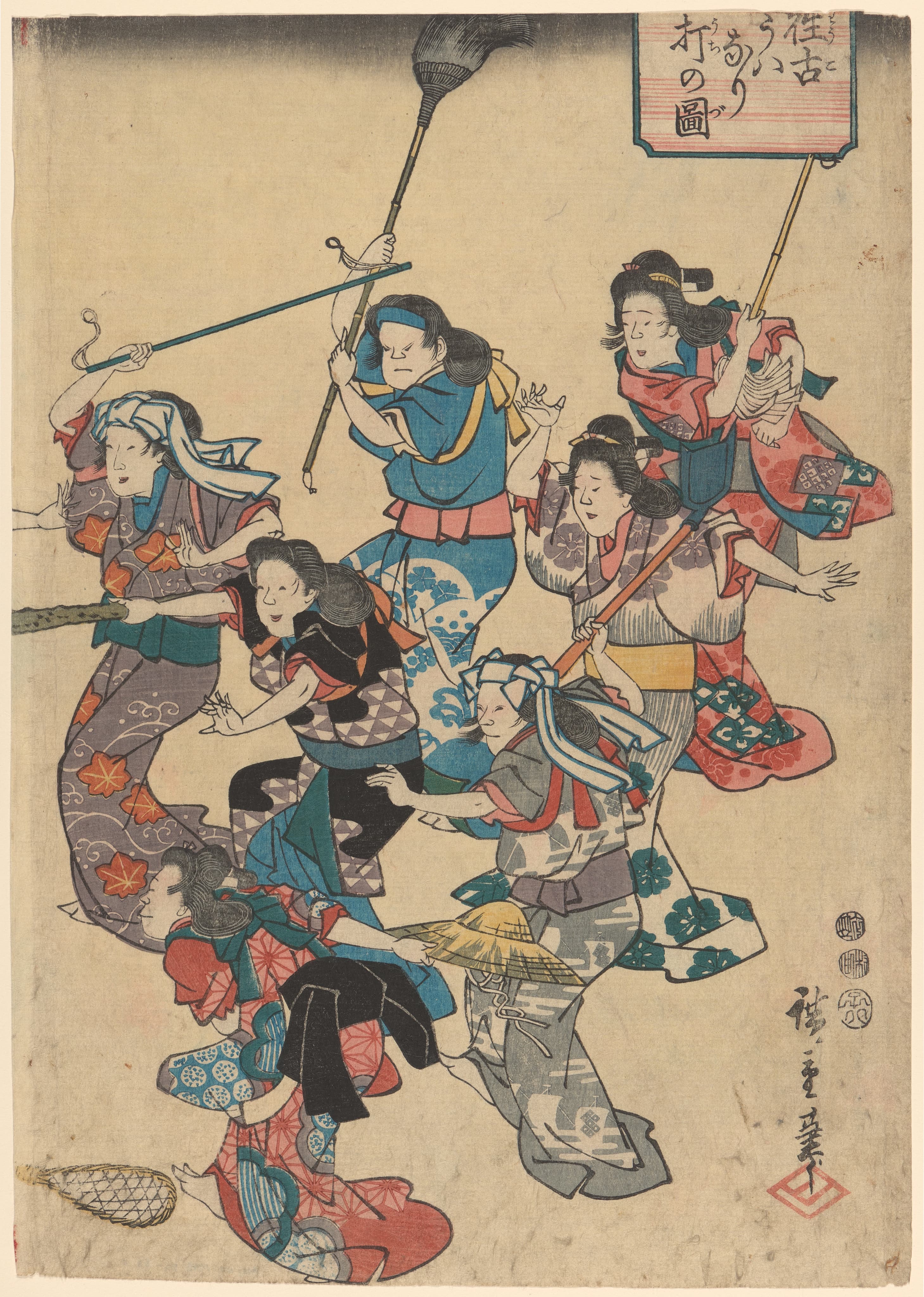 《仆从争执》（Servants’ Quarrel）｜歌川广重 Utagawa Hiroshige｜19世纪