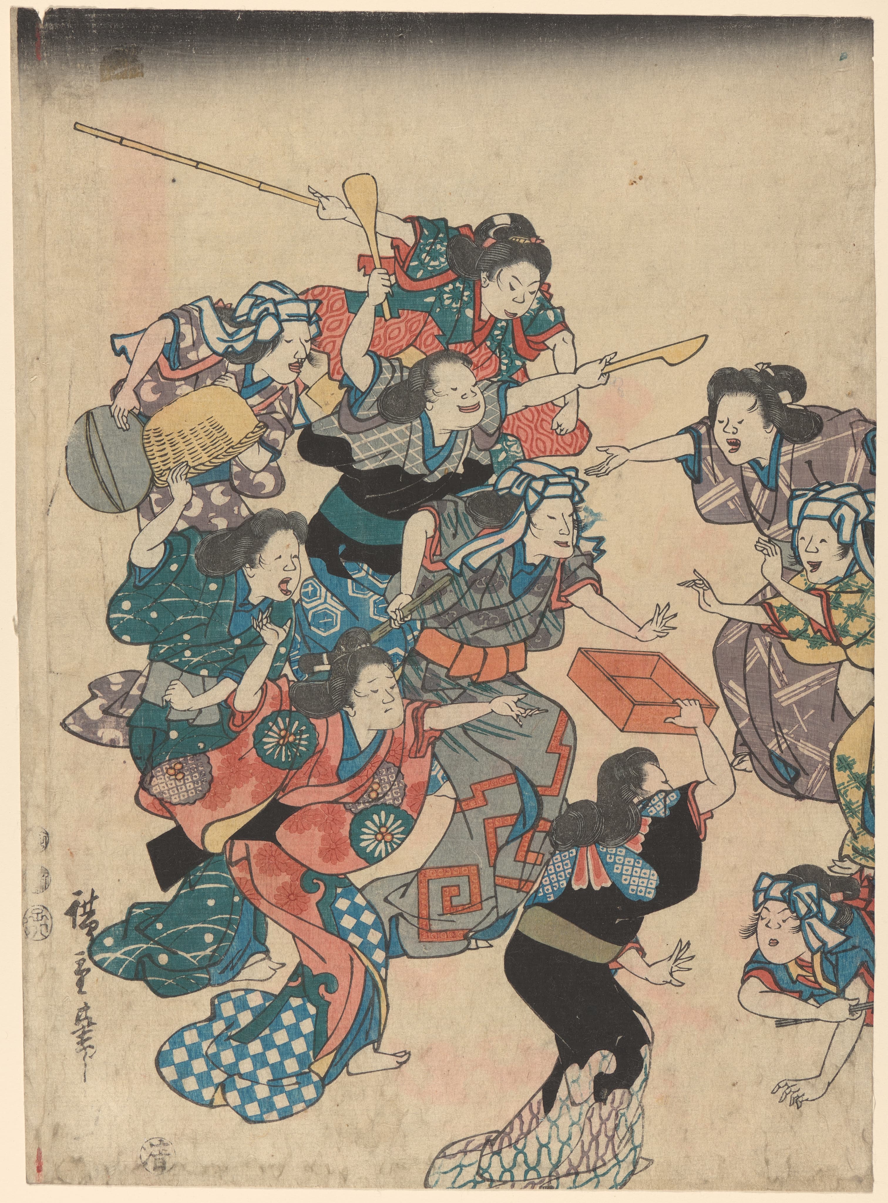 《仆从争执》（Servants’ Quarrel）｜歌川广重 Utagawa Hiroshige｜19世纪