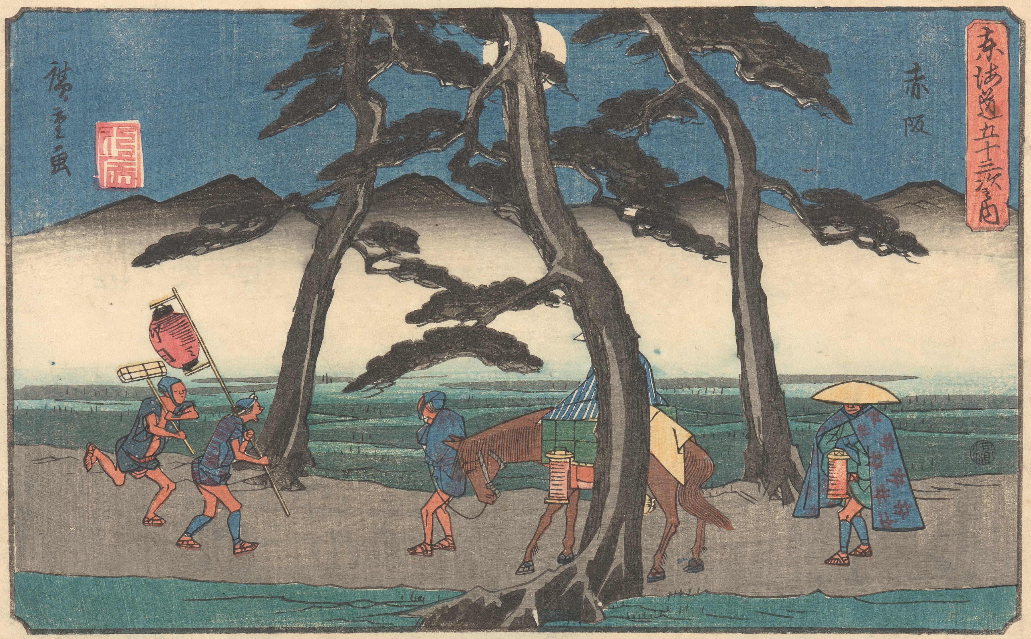 《赤坂》（Akasaka）｜歌川广重 Utagawa Hiroshige｜约 1841-1842