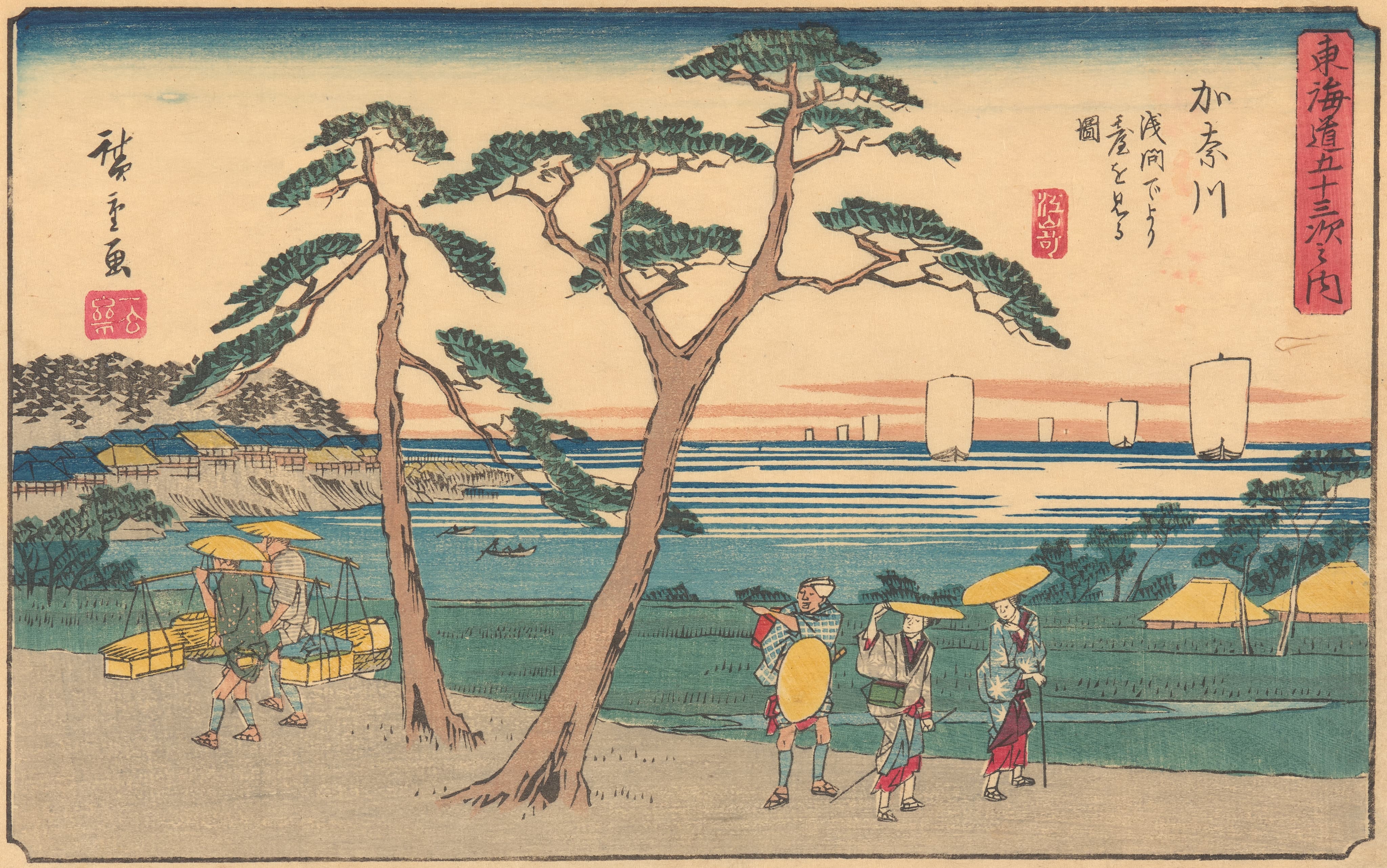 《神奈川》（Kanagawa）｜歌川广重 Utagawa Hiroshige｜约 1841-1842