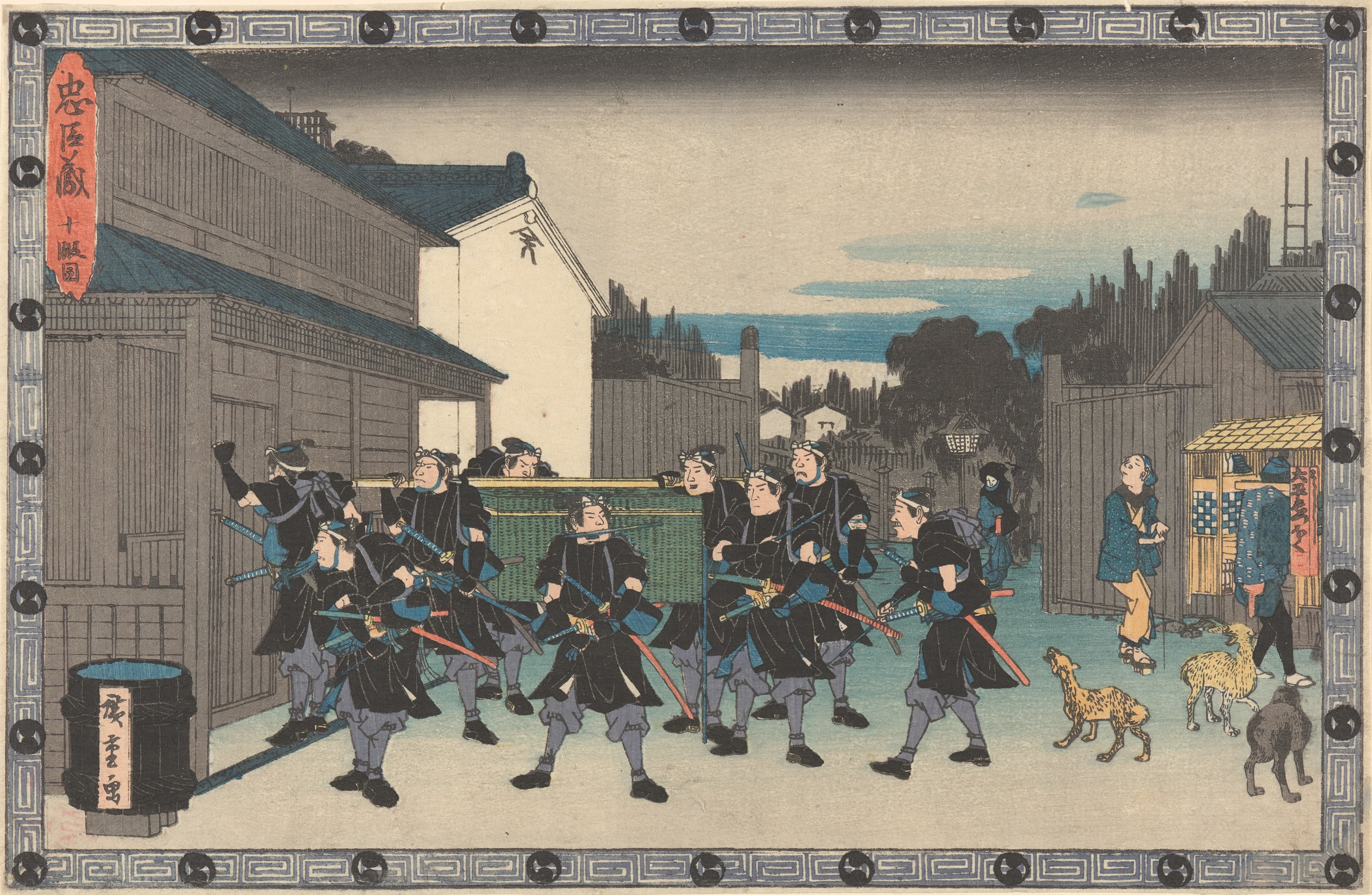 《夜访铠甲师》（Night Visit to the Armorer）｜歌川广重 Utagawa Hiroshige｜19世纪