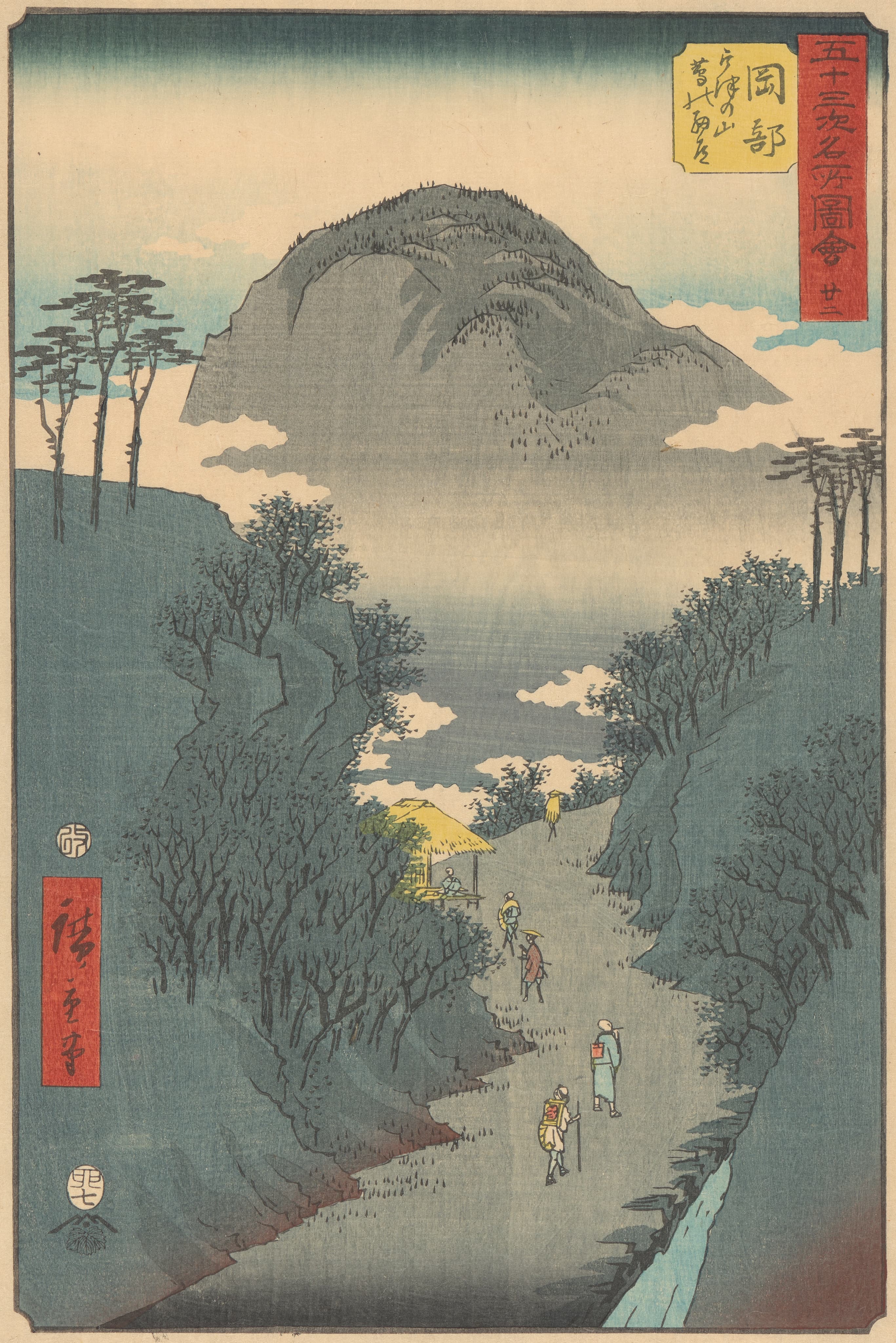 《冈部》（Okabe）｜歌川广重 Utagawa Hiroshige｜1855