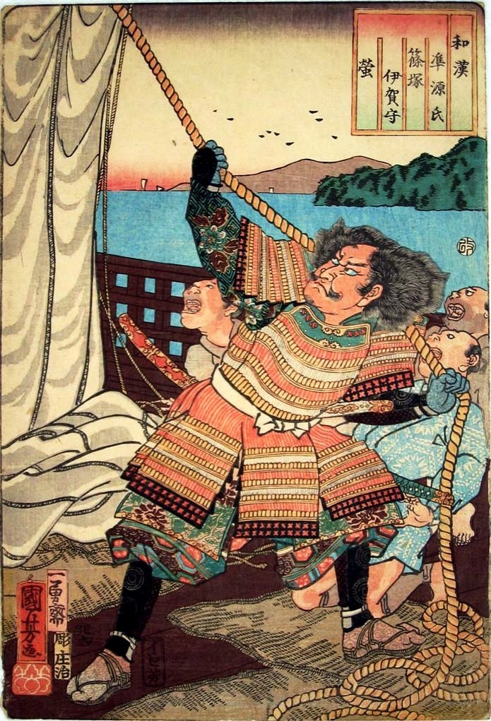 《和汉准源氏 熊谷次郎直实》（Wakan Nazorae Genji: Kumagai Jiro Naozane）｜歌川国芳 Utagawa Kuniyoshi｜江户时代