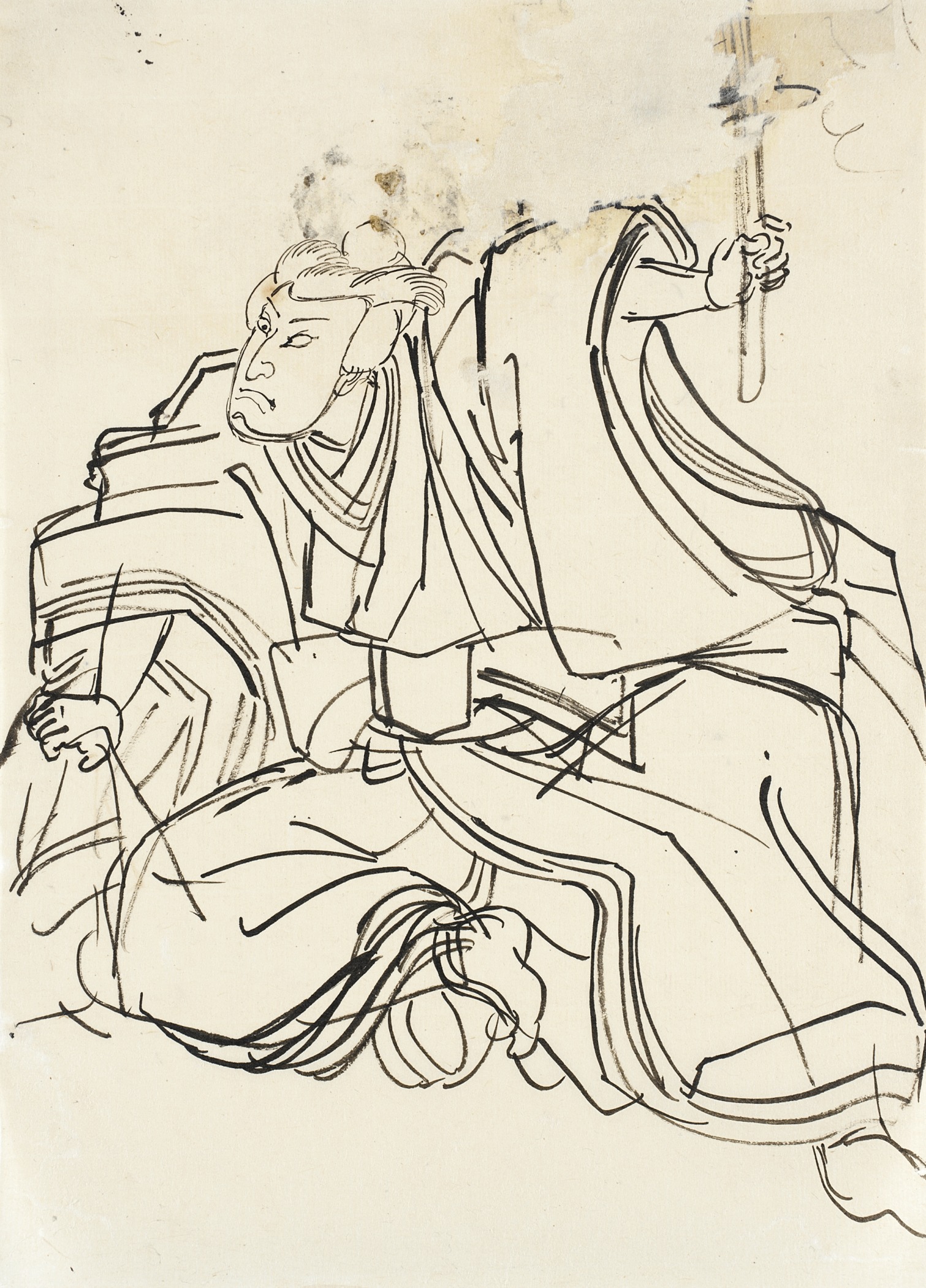 《画稿（人物草图）》（Hanshita-e (Sketch of a Figure)）｜歌川国芳 Utagawa Kuniyoshi｜江户时代