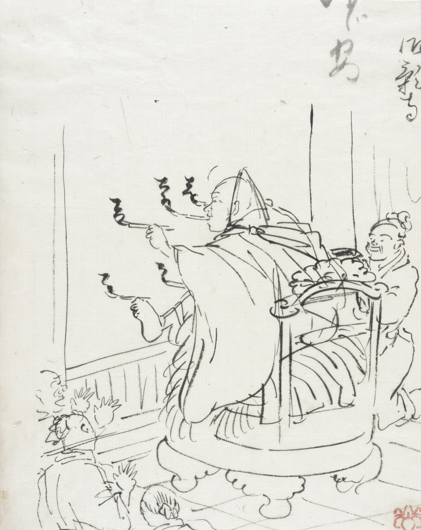 《画稿（端坐人物）》（Hanshita-e (Seated Figure)）｜歌川国芳 Utagawa Kuniyoshi｜江户时代