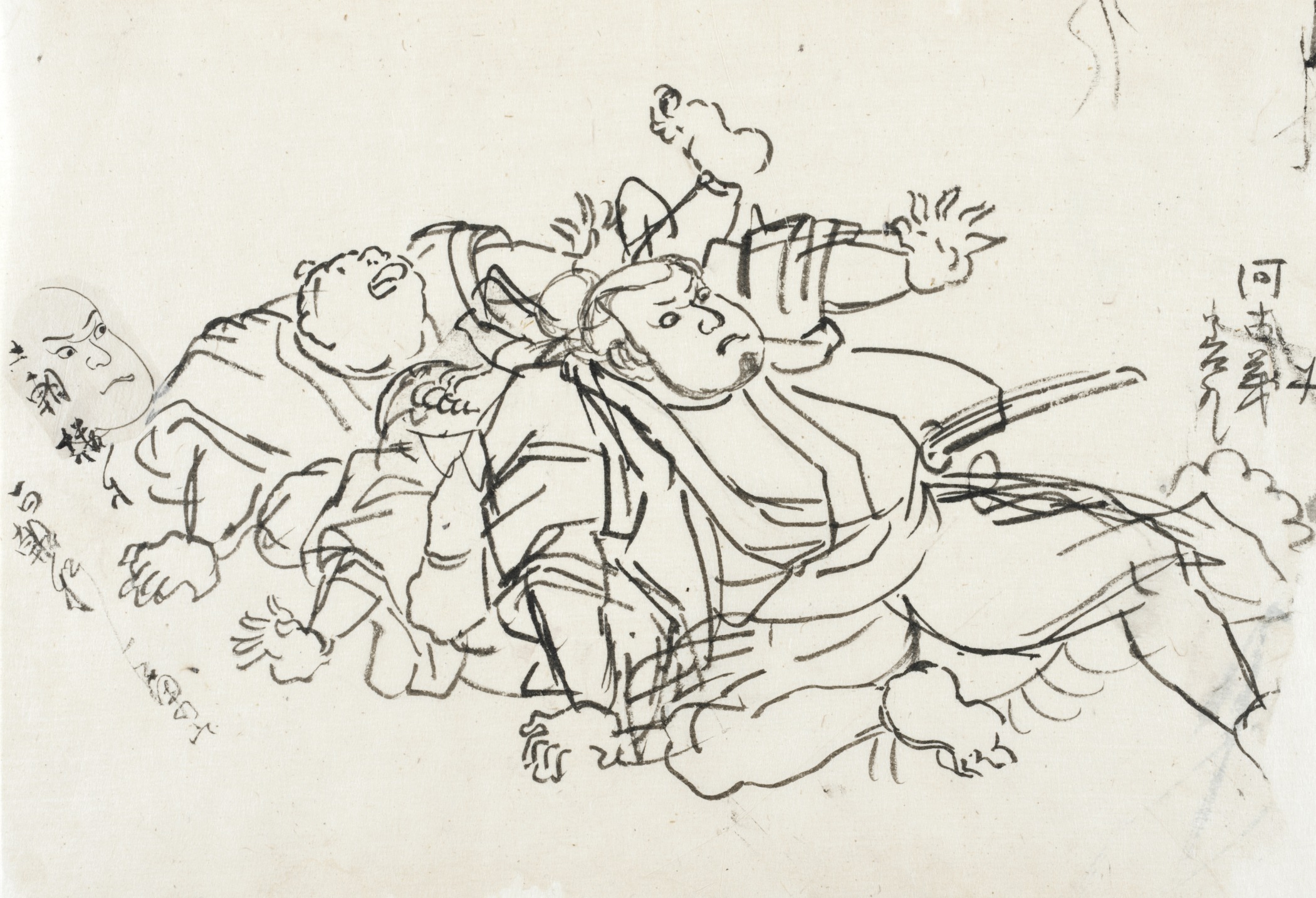 《画稿（摔倒的人物）》（Hanshita-e (Tumbling Figure)）｜歌川国芳 Utagawa Kuniyoshi｜江户时代