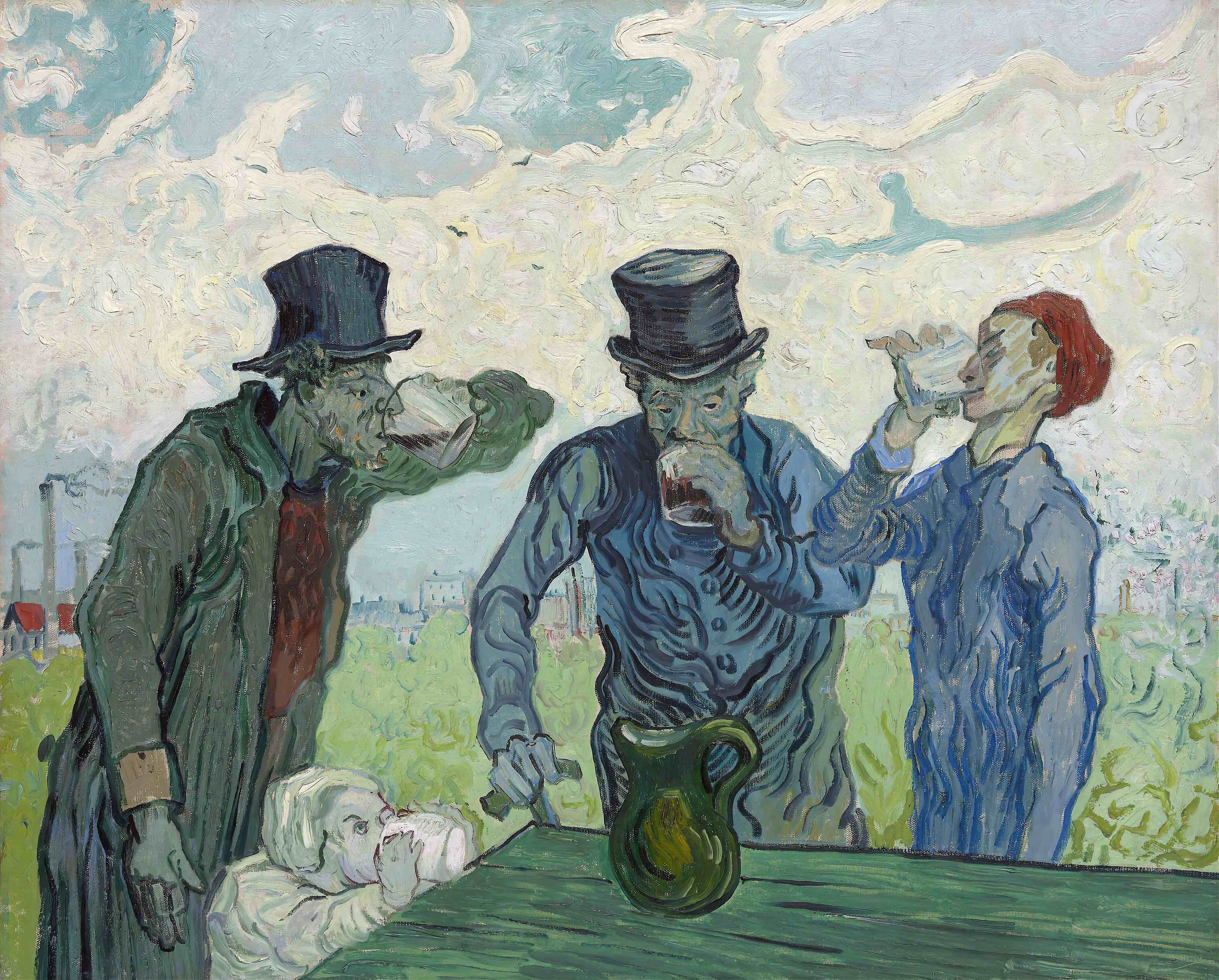 《饮酒者》（The Drinkers）｜文森特·梵高 Vincent van Gogh｜1890