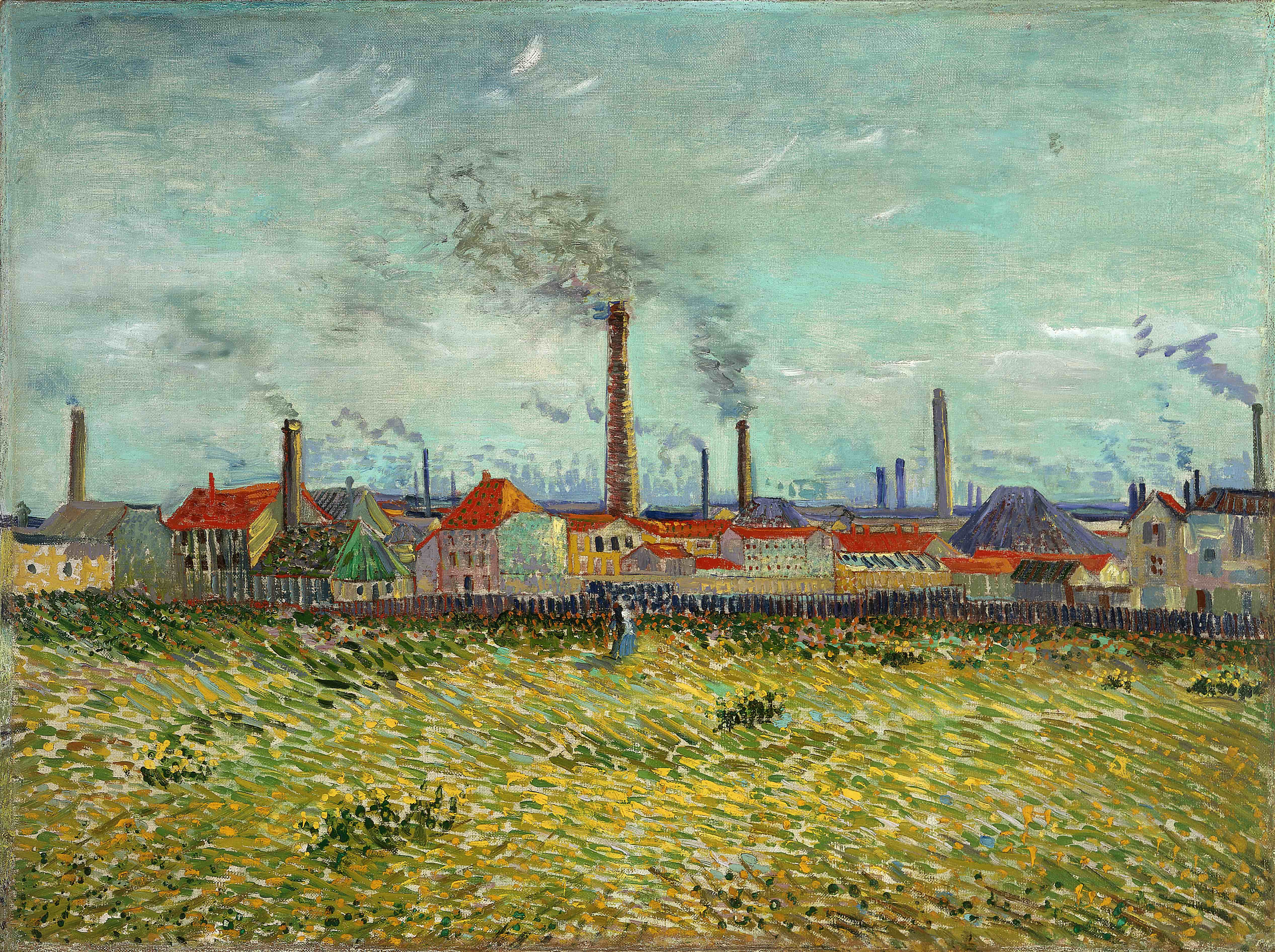 《克利希的工厂》（Factories at Clichy）｜文森特·梵高 Vincent van Gogh｜1887