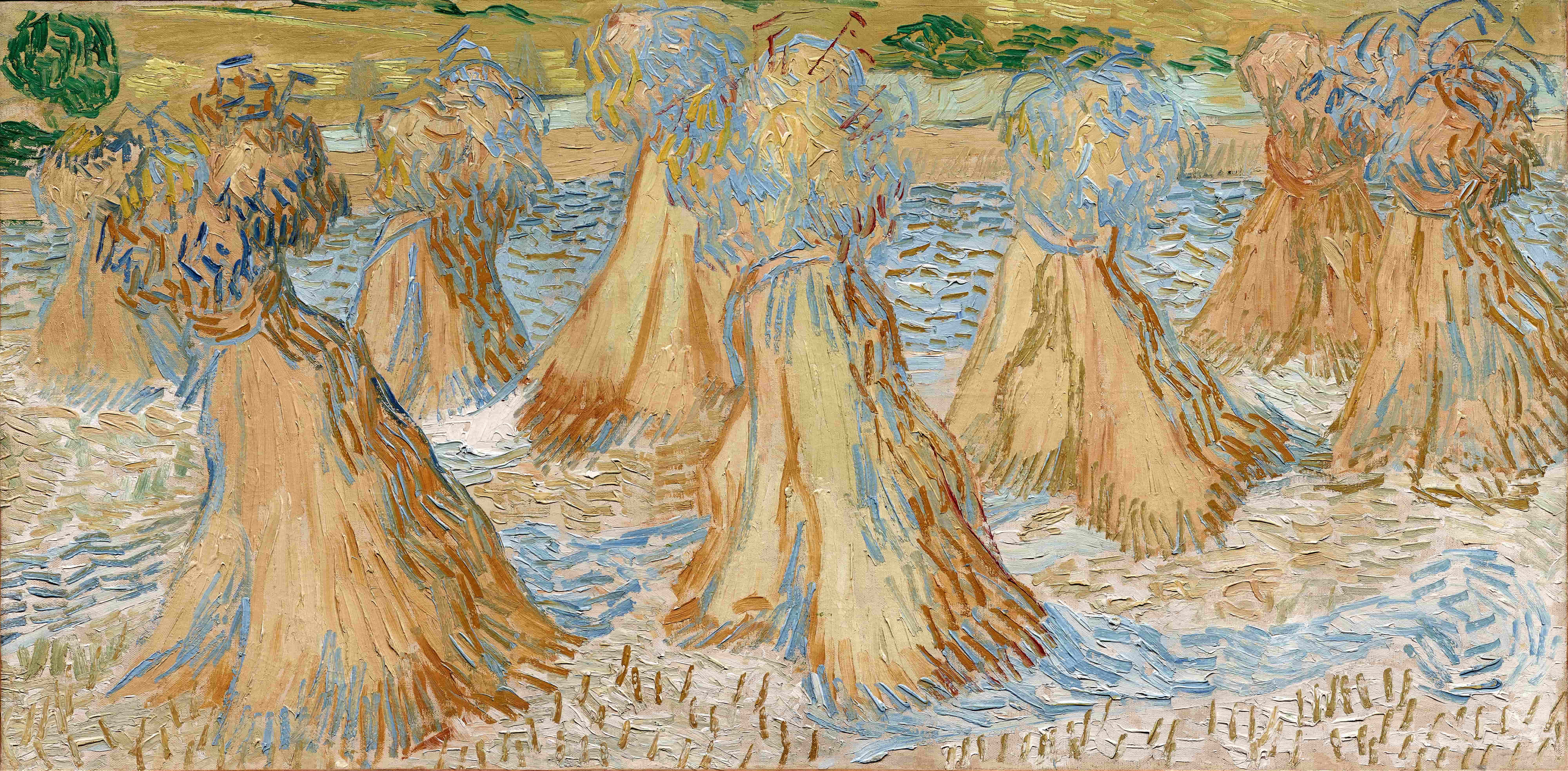 《七月的麦捆》（Sheaves of Wheat, July）｜文森特·梵高 Vincent van Gogh｜1890
