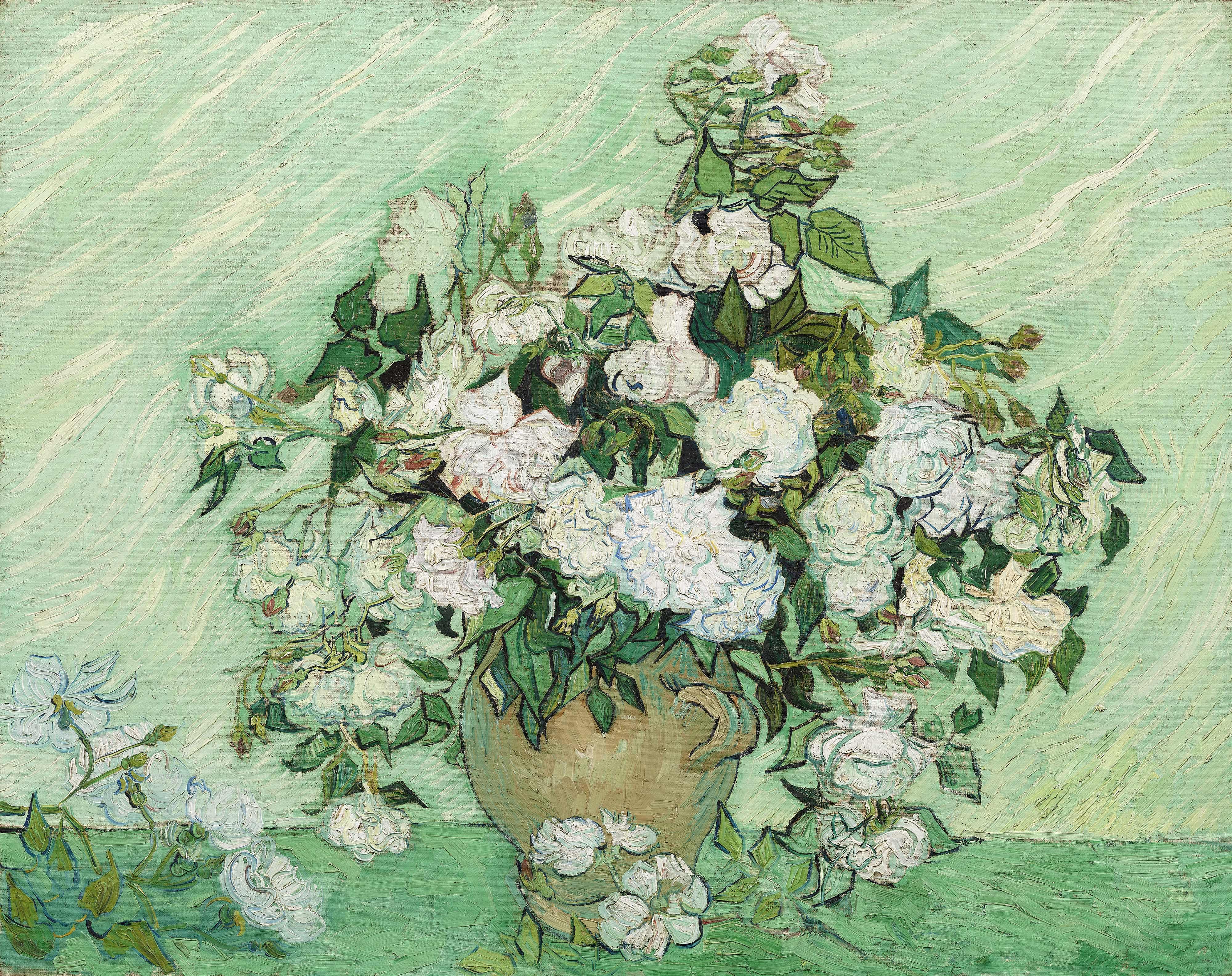 《玫瑰》（Roses）｜文森特·梵高 Vincent van Gogh｜1890