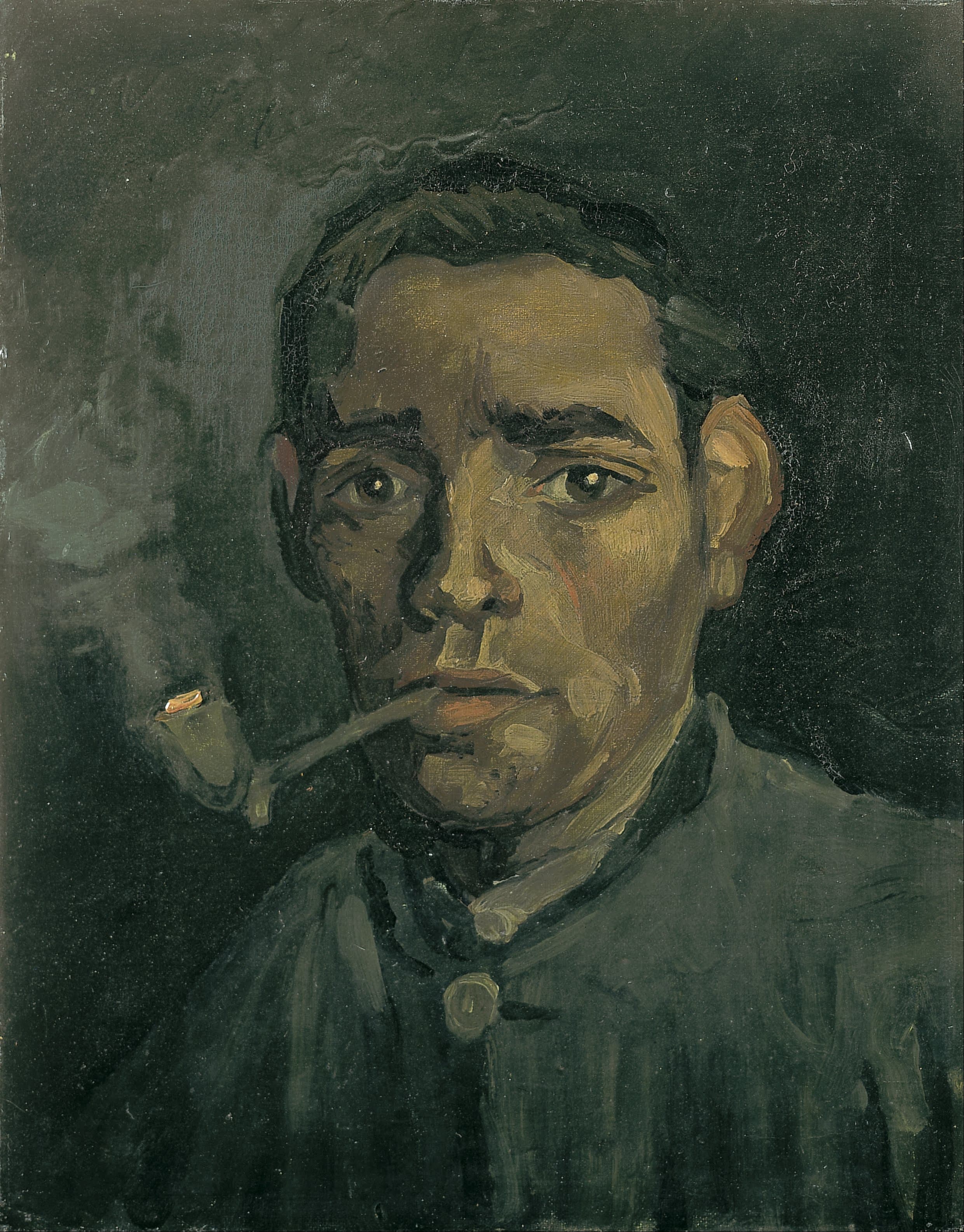 《男子头像》（Head of a Man）｜文森特·梵高 Vincent van Gogh｜约1885