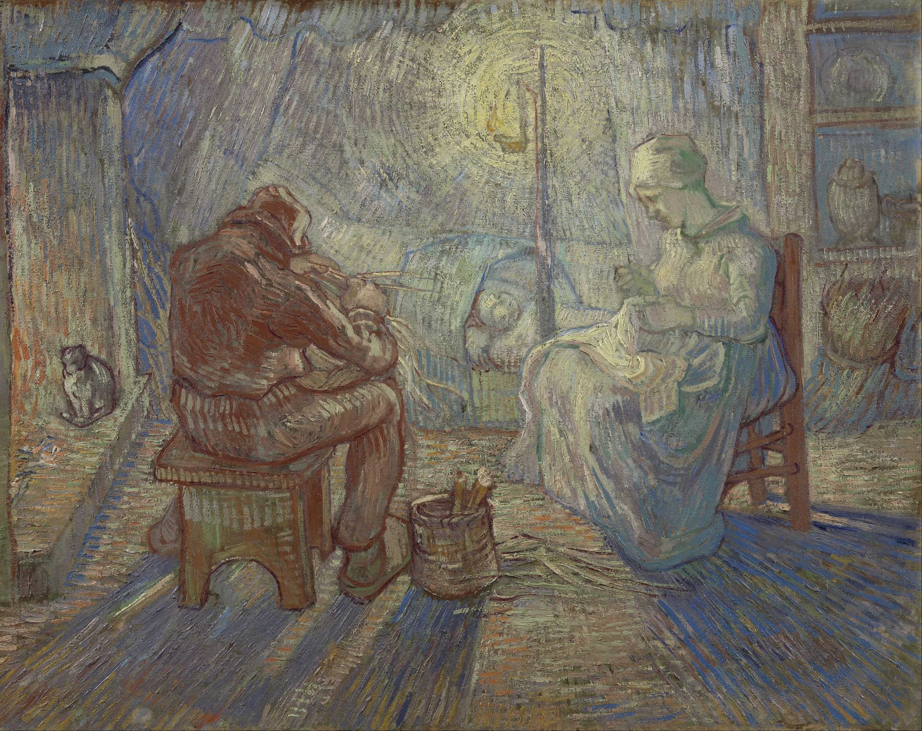 《夜（仿米勒）》（Night (After Millet)）｜文森特·梵高 Vincent van Gogh｜1889