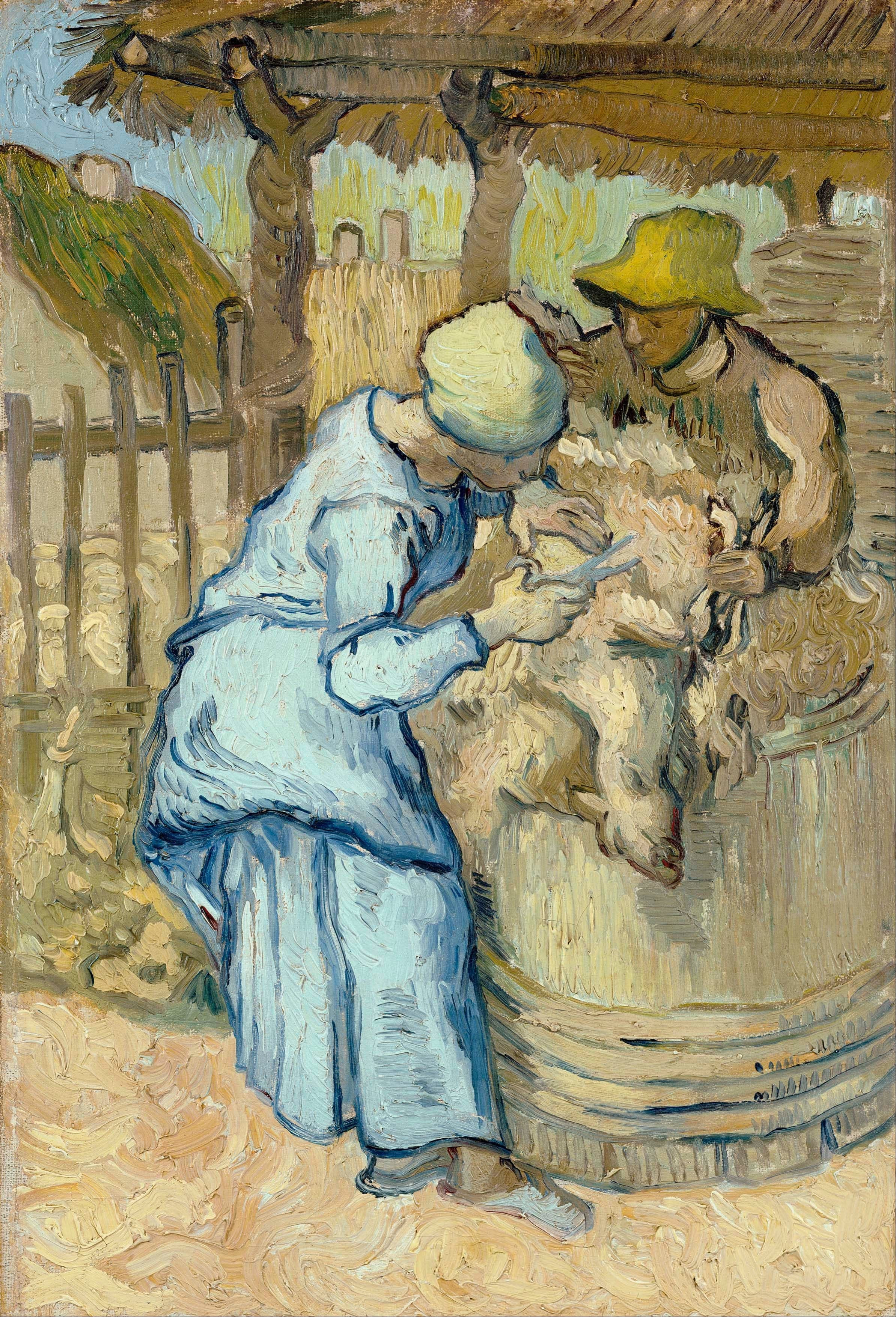 《剪羊毛者（仿米勒）》（The Sheep Shearer (After Millet)）｜文森特·梵高 Vincent van Gogh｜1889